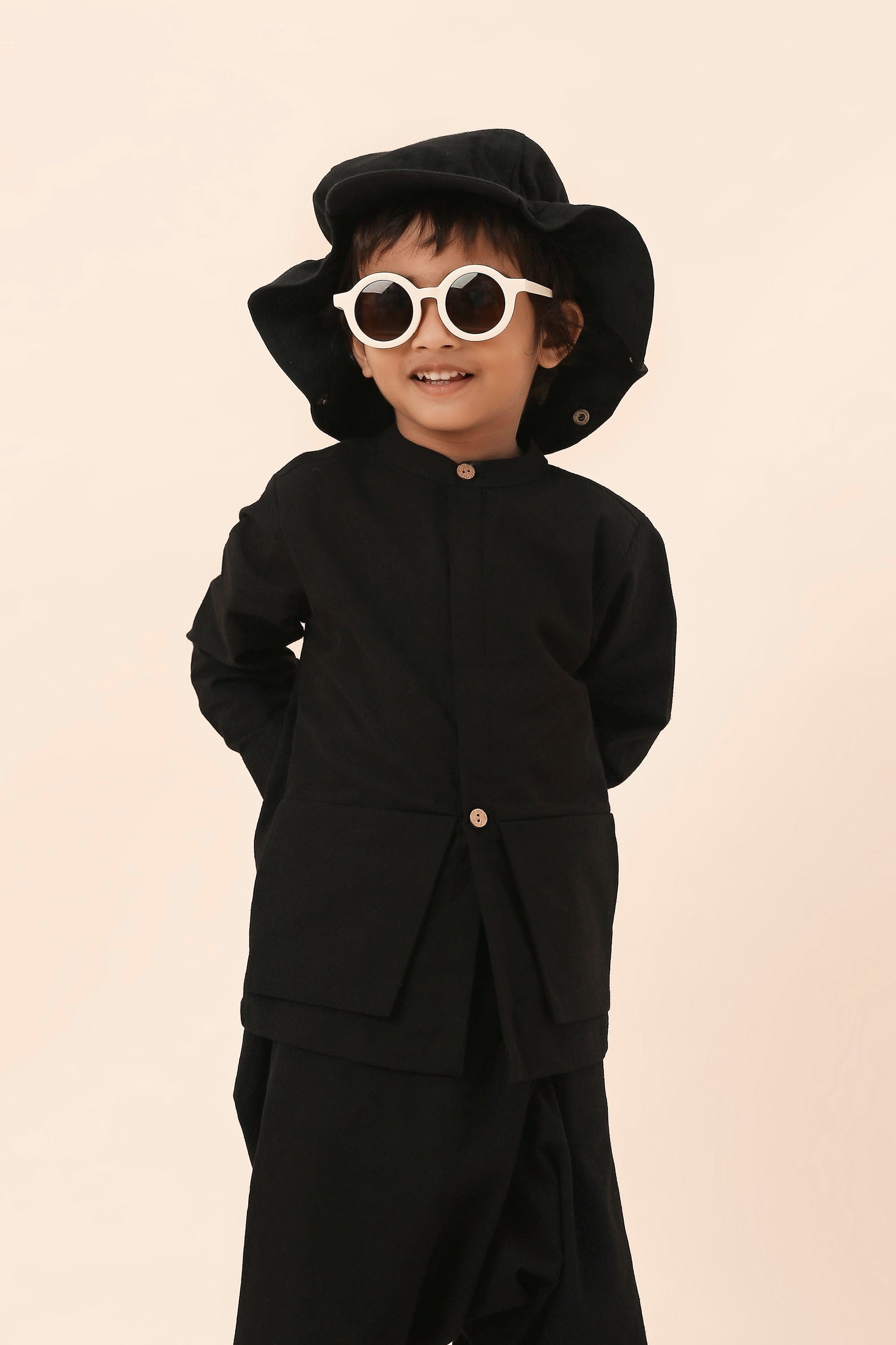 Mati Outfit Sets Mini MATI Boys Black Pocket DC Set (2 PCS)