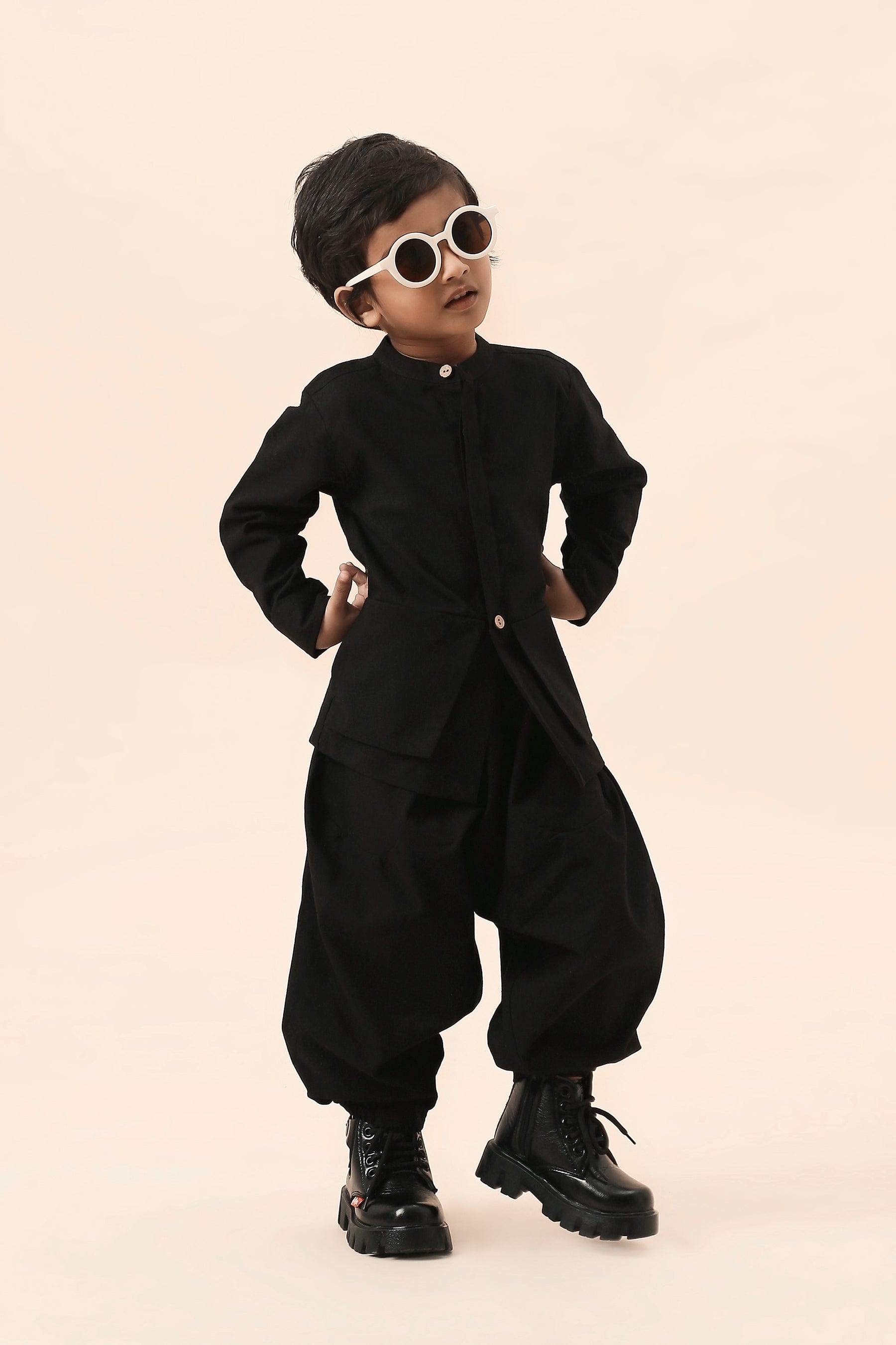 Mati Outfit Sets Mini MATI Boys Pocket Black Baggy Set (2 PCS)