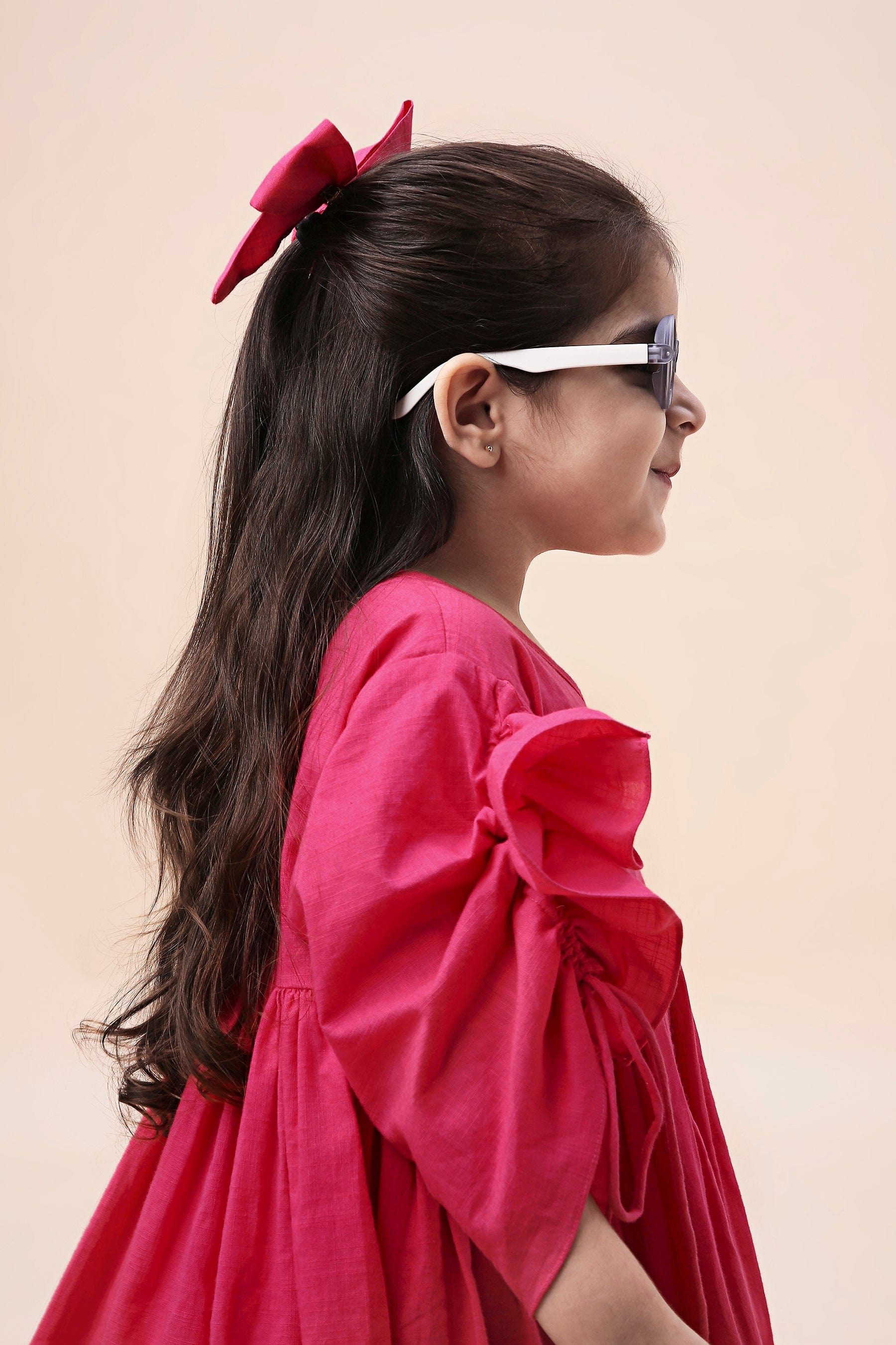 Mati Outfit Sets Mini MATI Girls Pink Ruffle Sleeve Dress