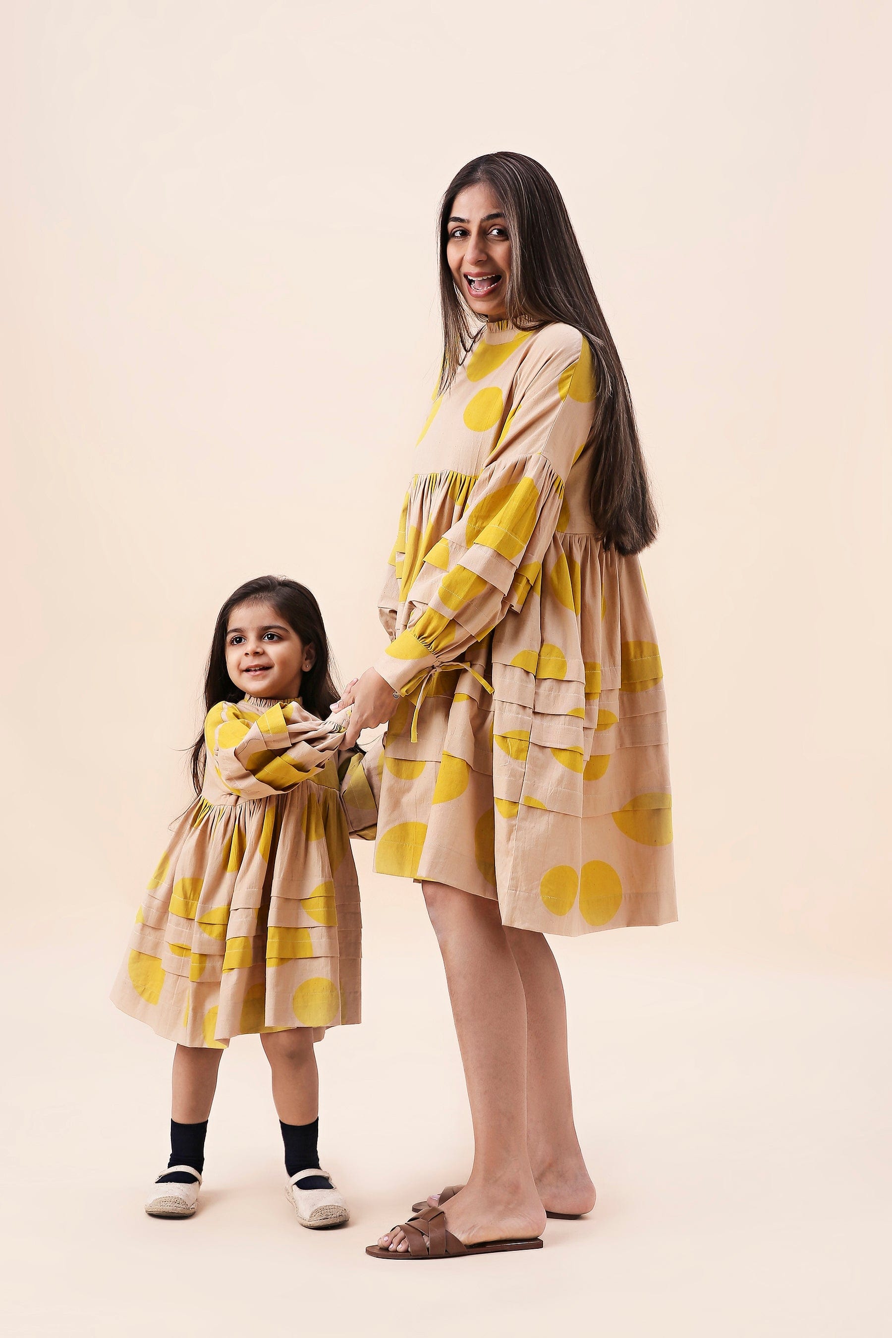 Mati Outfit Sets Mini MATI Girls Yellow Polka Avira Dress