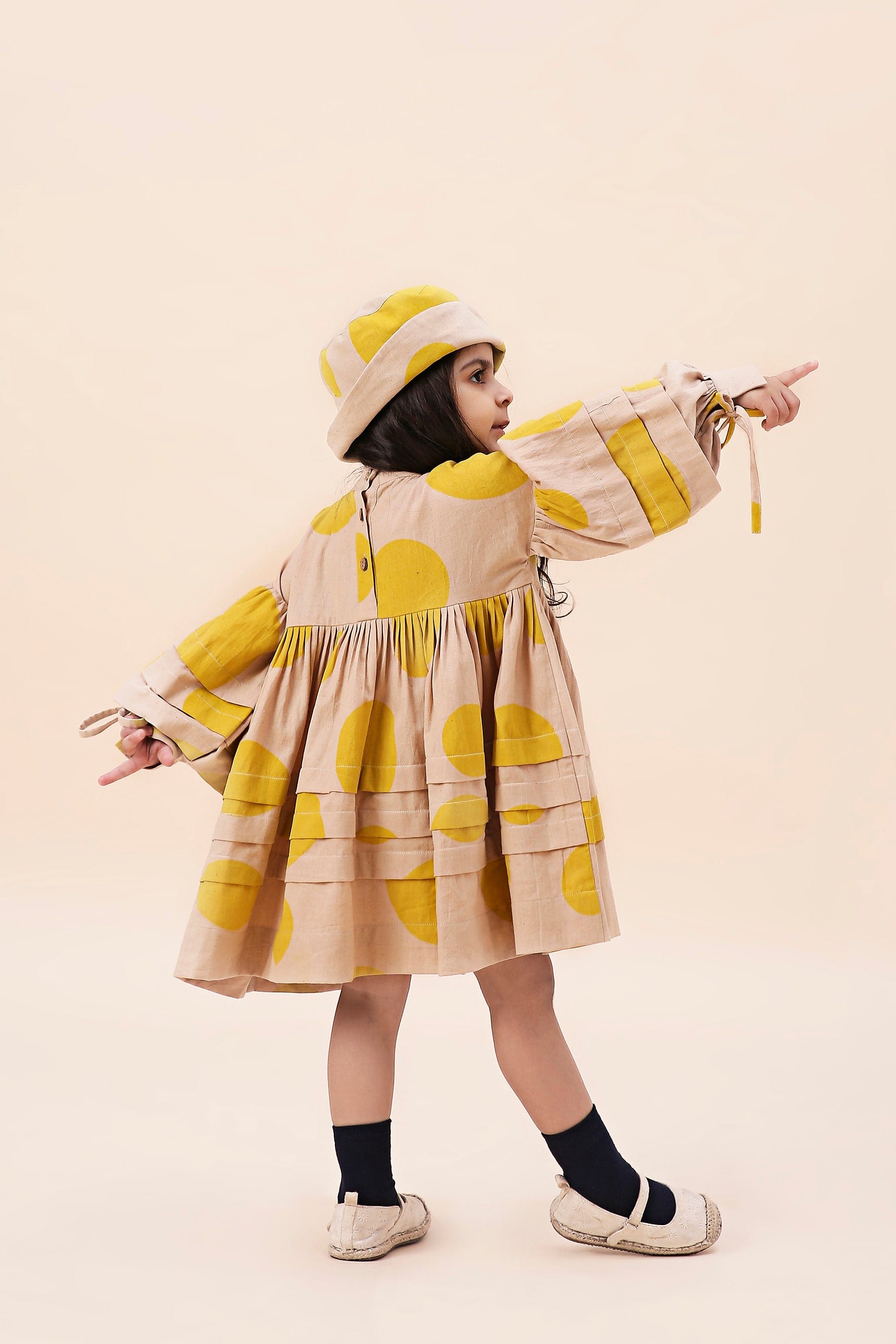 Mati Outfit Sets Mini MATI Girls Yellow Polka Avira Dress
