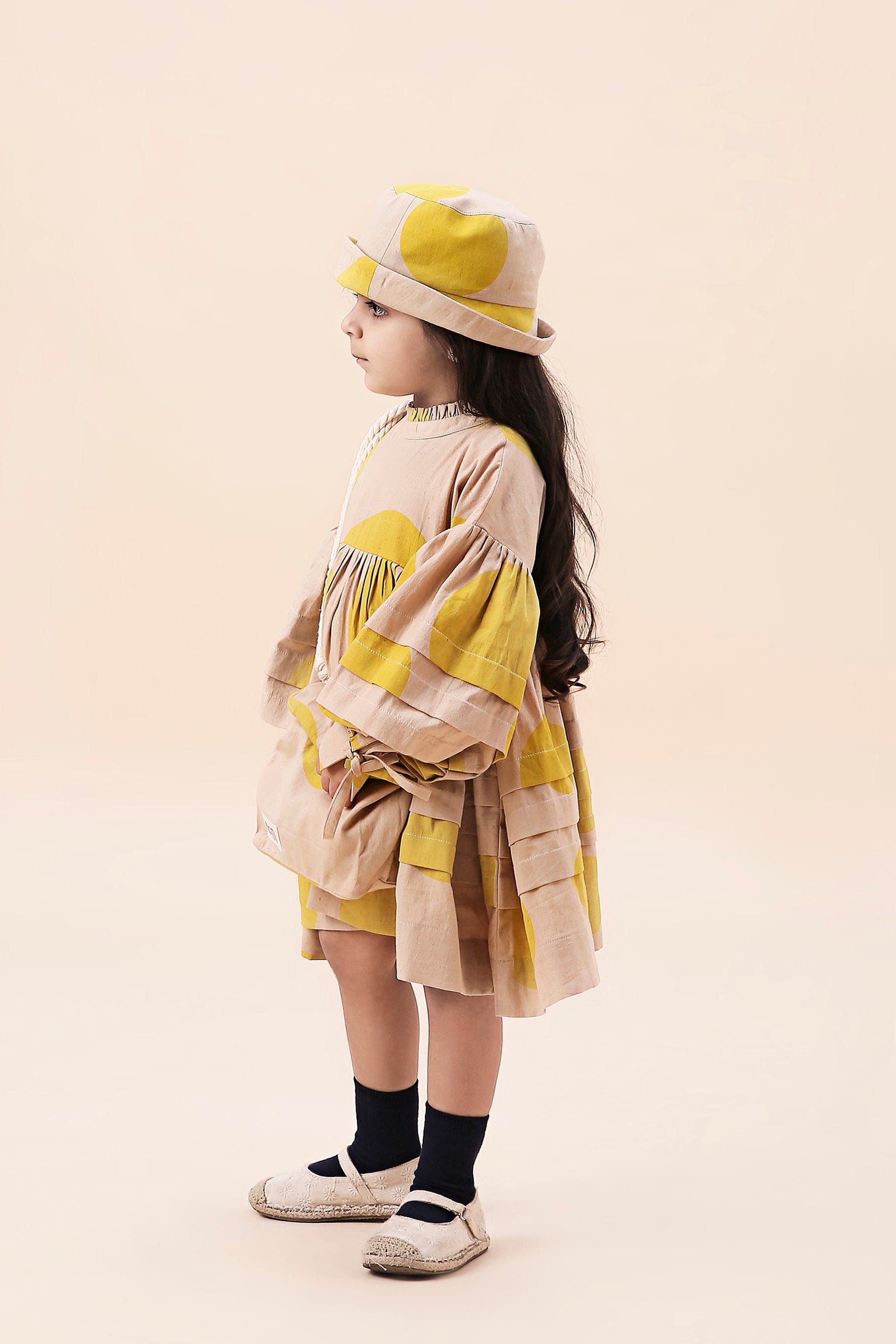 Mati Outfit Sets Mini MATI Girls Yellow Polka Avira Dress