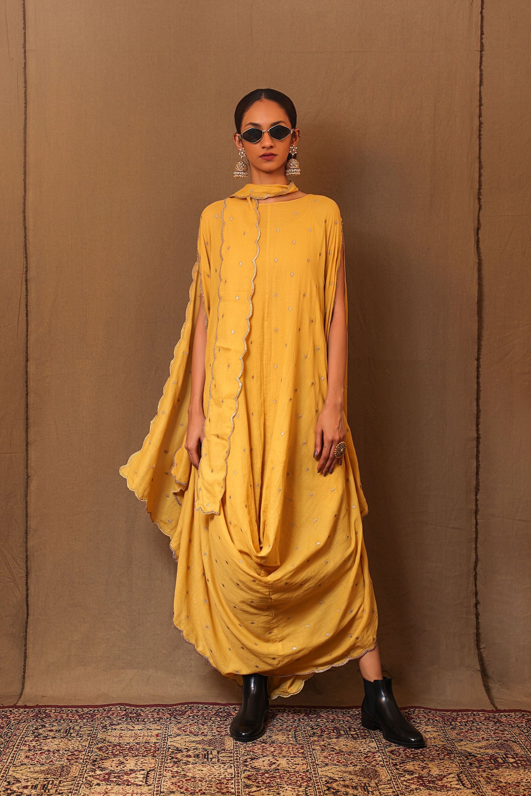 Buy Handwoven Pure Cotton Dress by MATI-Sustainable & Ethical Luxury Brand