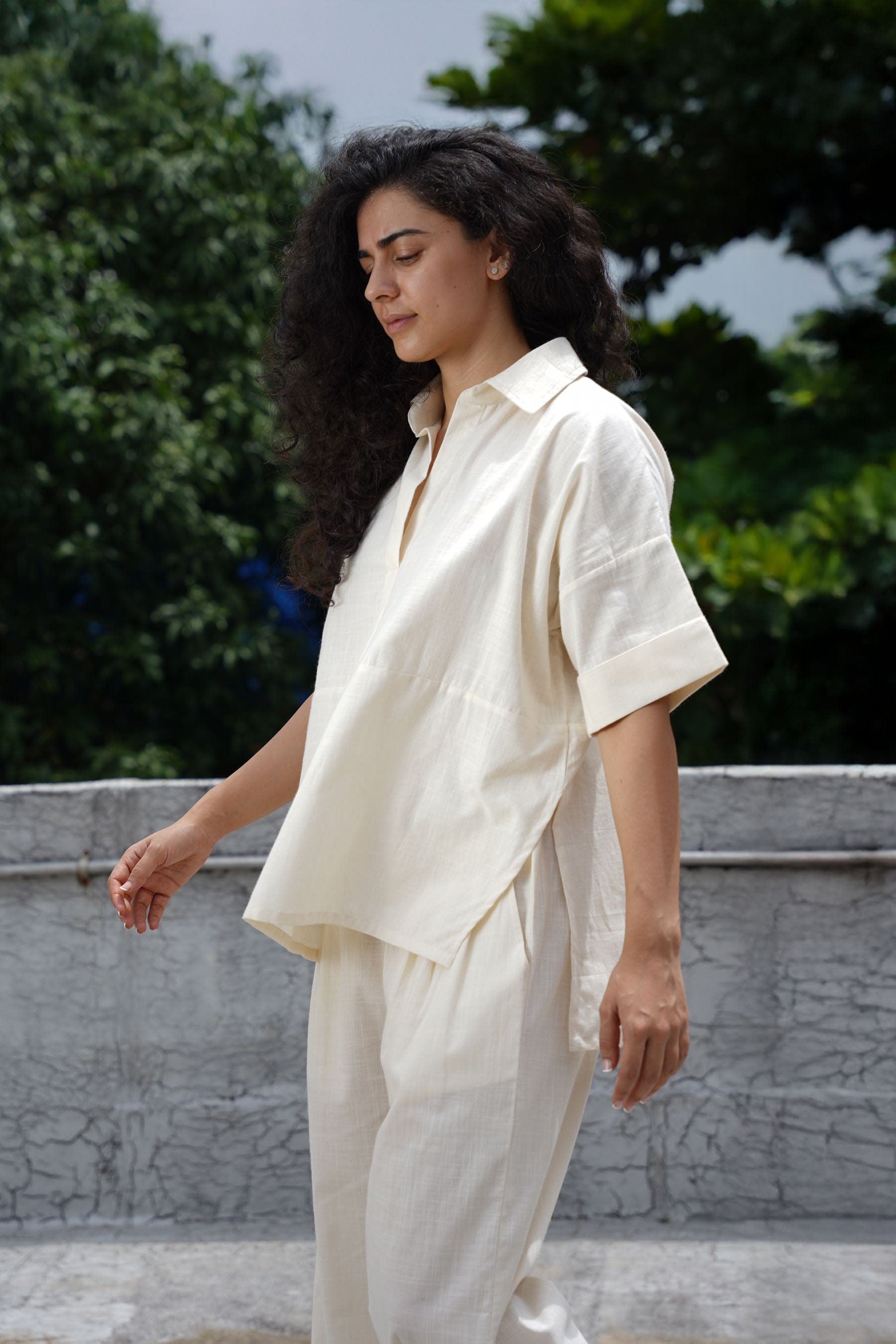 Mati Outfit Sets Oatmeal Ekin Shirt & Hera Cotton Co-Ord Set (2 PCS)