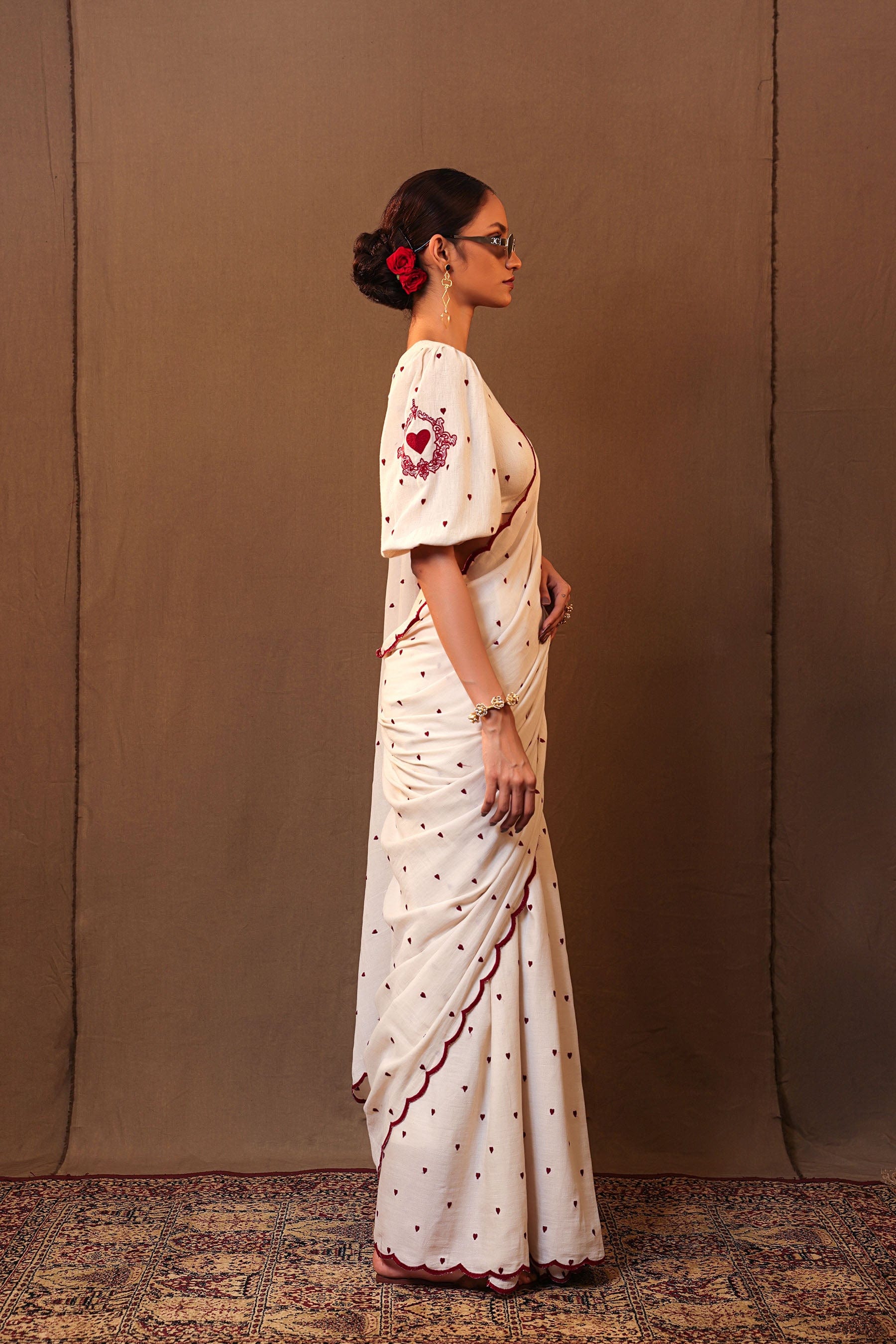 Handmade from Handwoven Organic Cotton. Sarees for Women by Sustainable Fashion Designer Clothing Label MATI