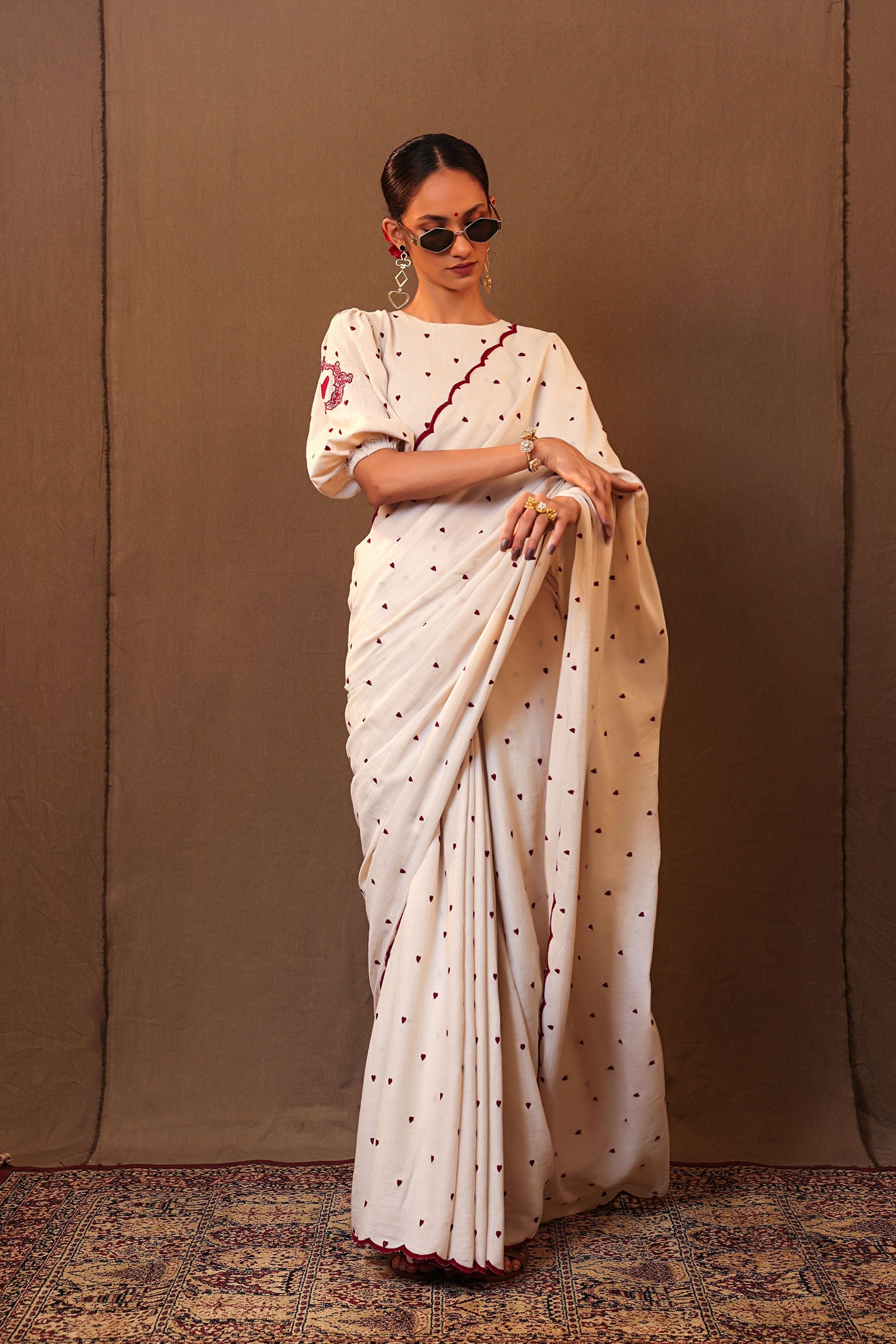 Handmade from Handwoven Organic Cotton. Sarees for Women by Sustainable Fashion Designer Clothing Label MATI