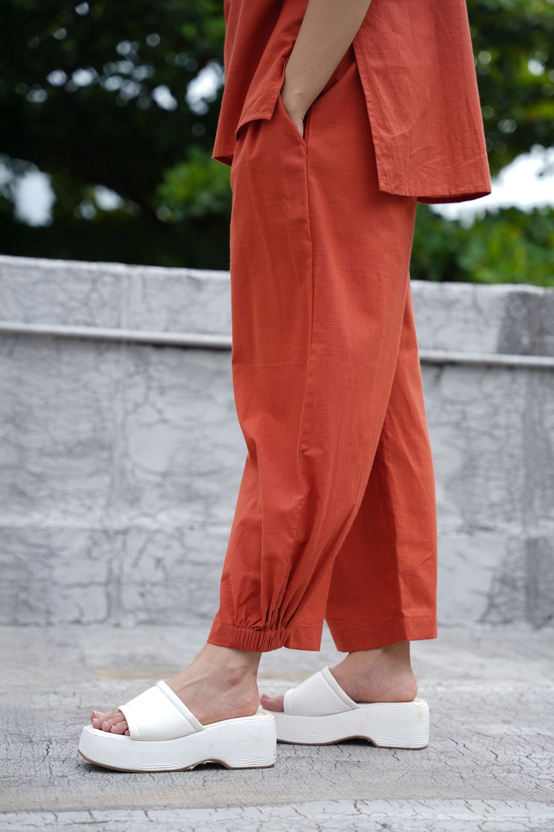 Mati Outfit Sets Rust Ekin Shirt & Hera Cotton Co-Ord Set (2 PCS)