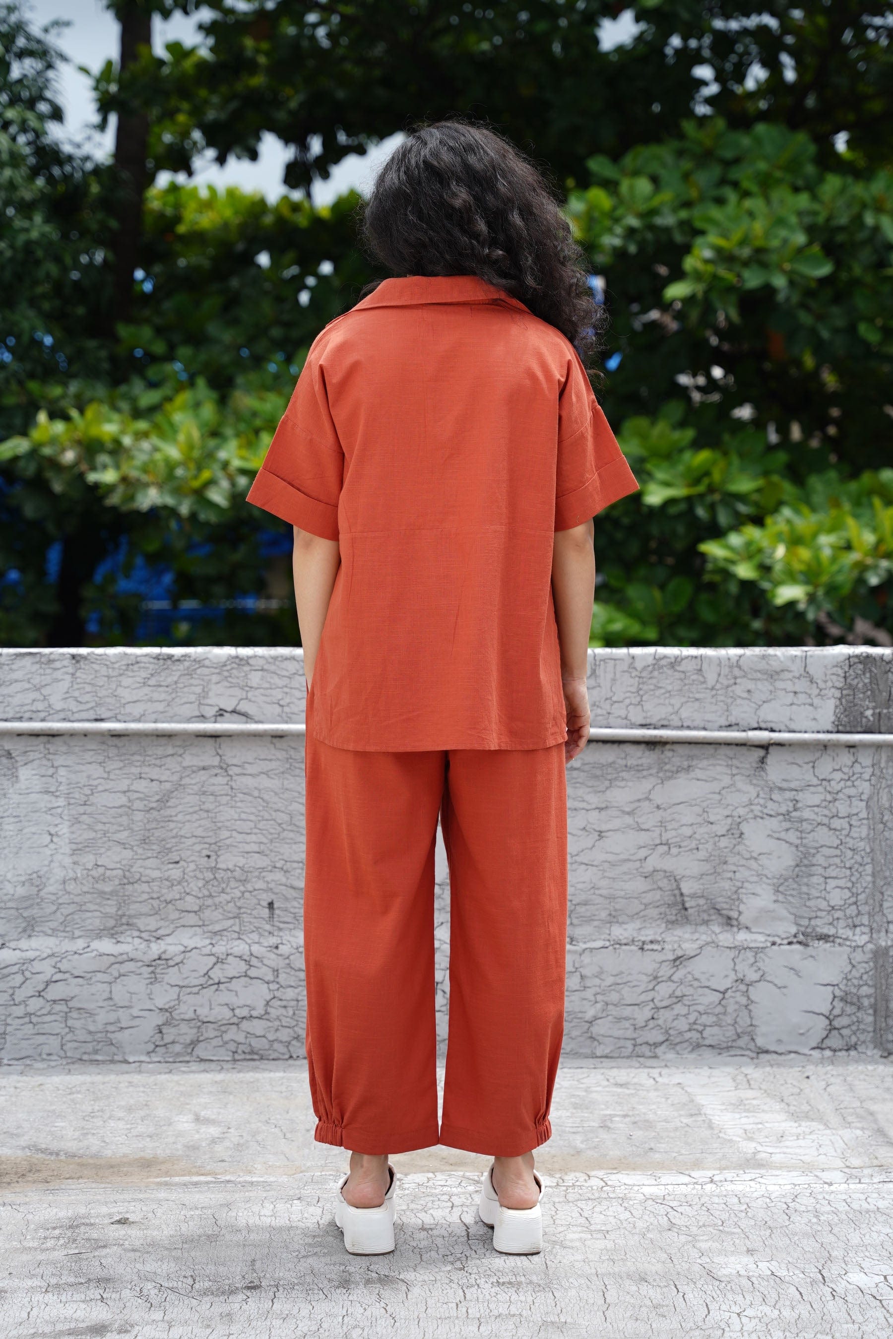 Mati Outfit Sets Rust Ekin Shirt & Hera Cotton Co-Ord Set (2 PCS)