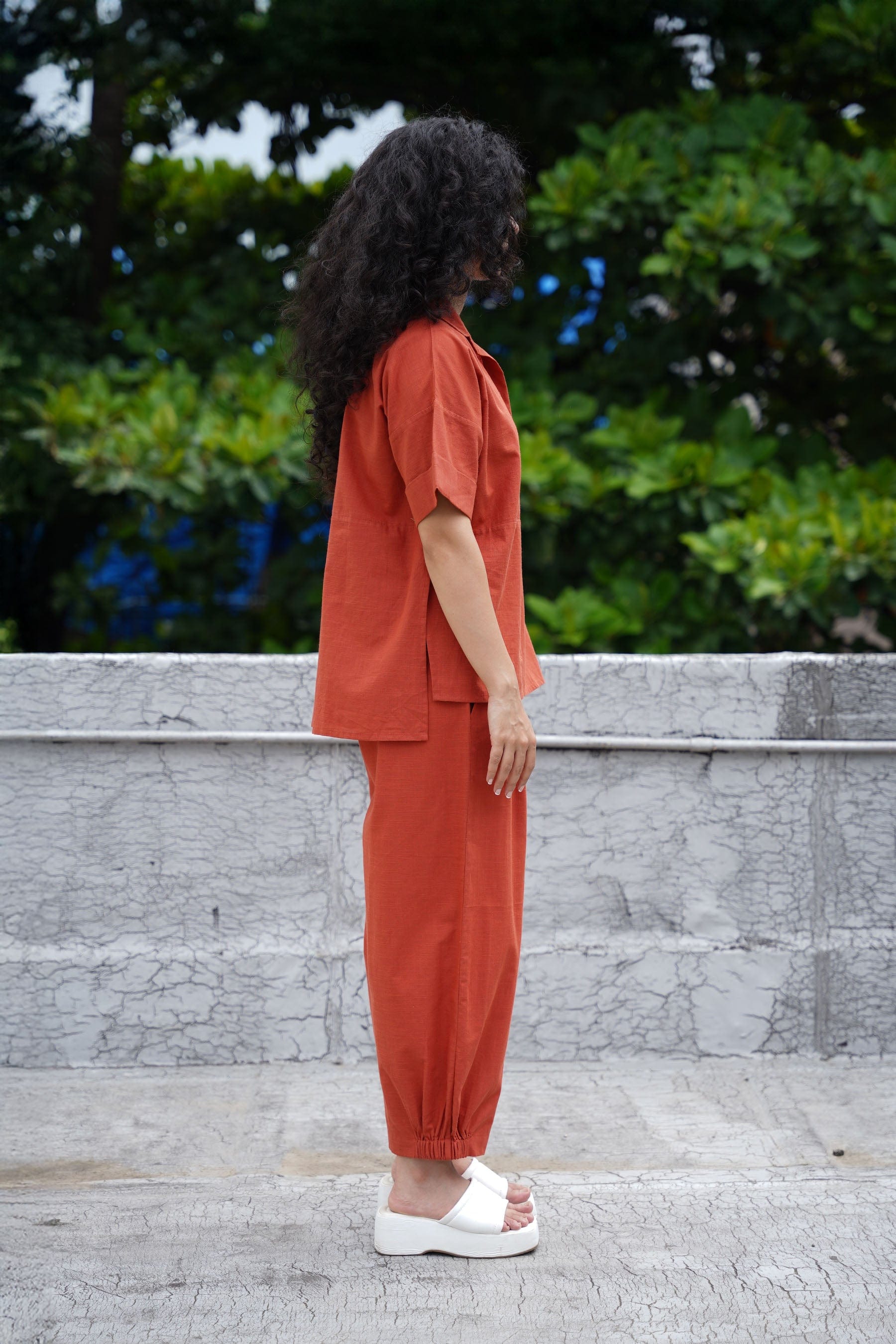Mati Outfit Sets Rust Ekin Shirt & Hera Cotton Co-Ord Set (2 PCS)