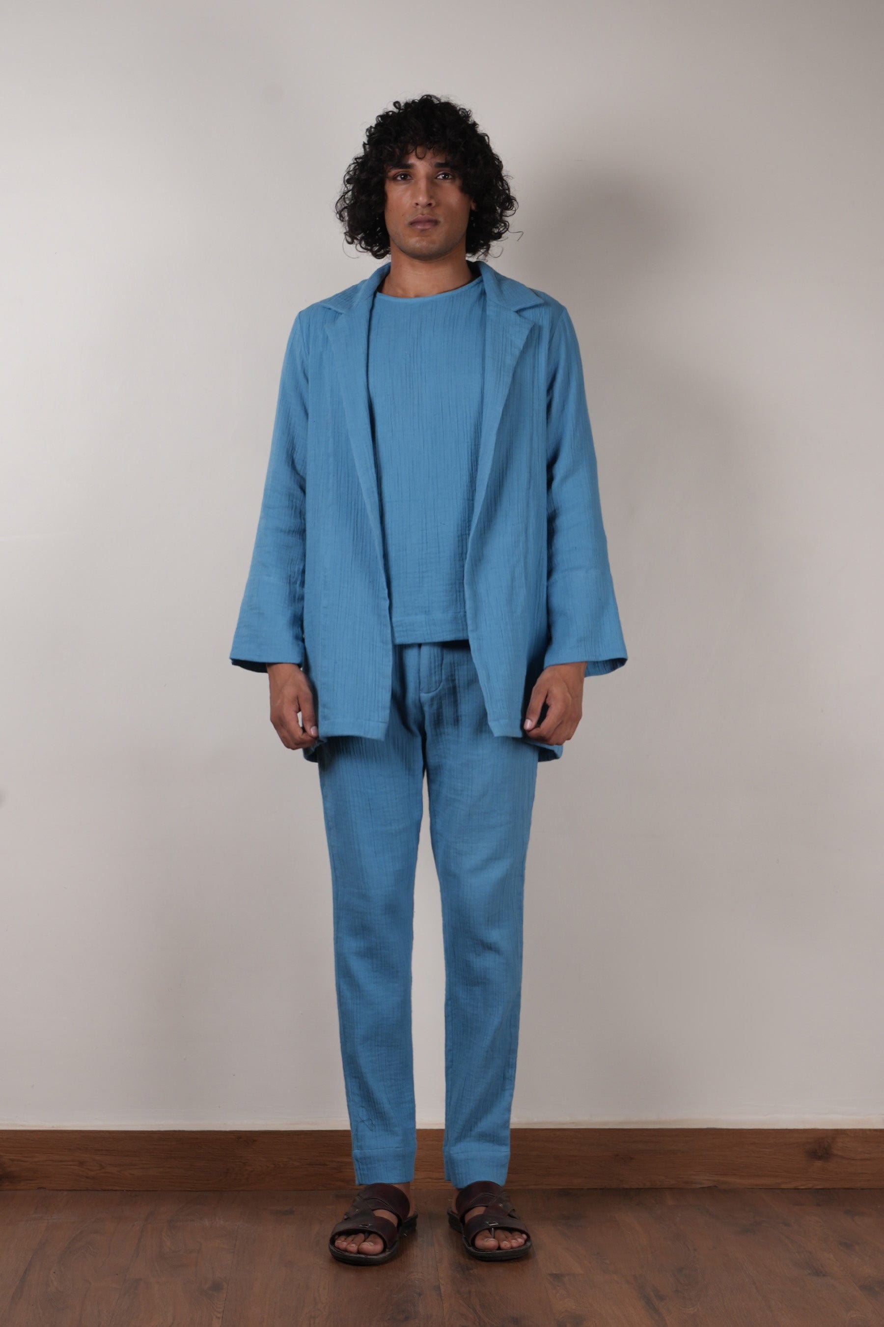 Mati Outfit Sets S Men's Blue Crush T-Shirt, Pants & Jacket Set (3 PCS)