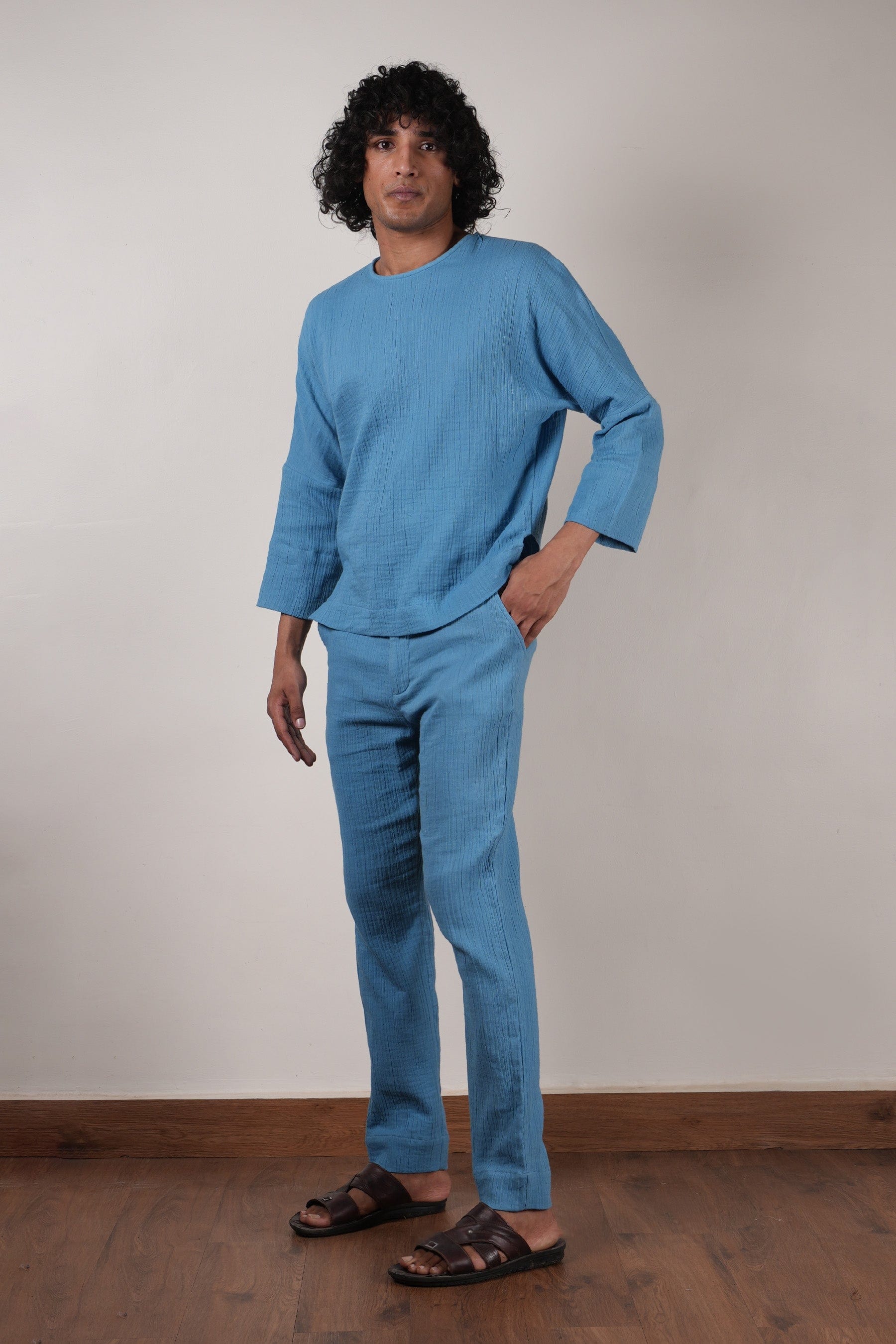 Mati Outfit Sets S Men's Blue Crush T-Shirt & Pants Set (2 PCS)