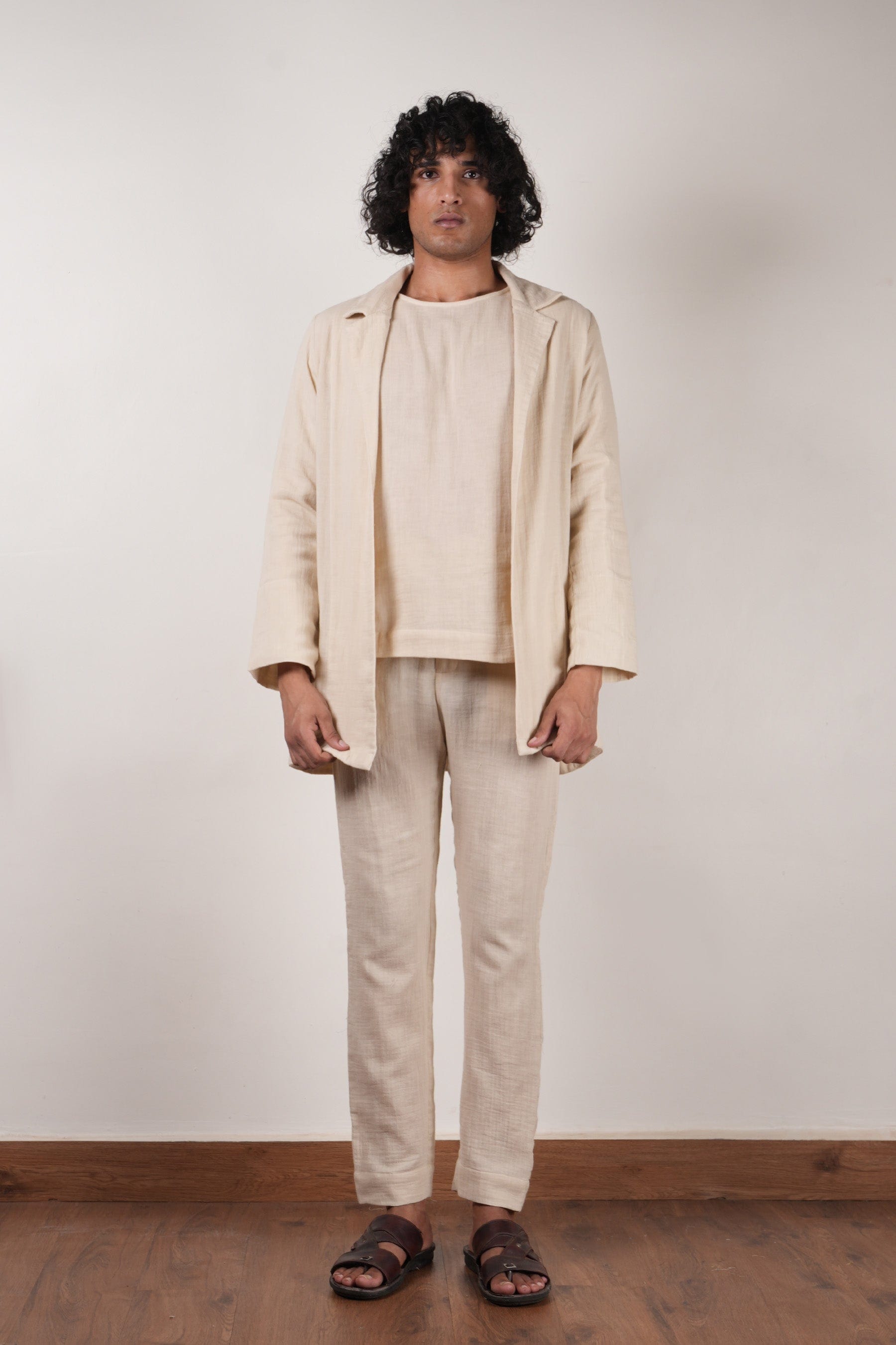 Mati Outfit Sets S Men's Cream Crush T-Shirt, Pants & Jacket Set (3 PCS)