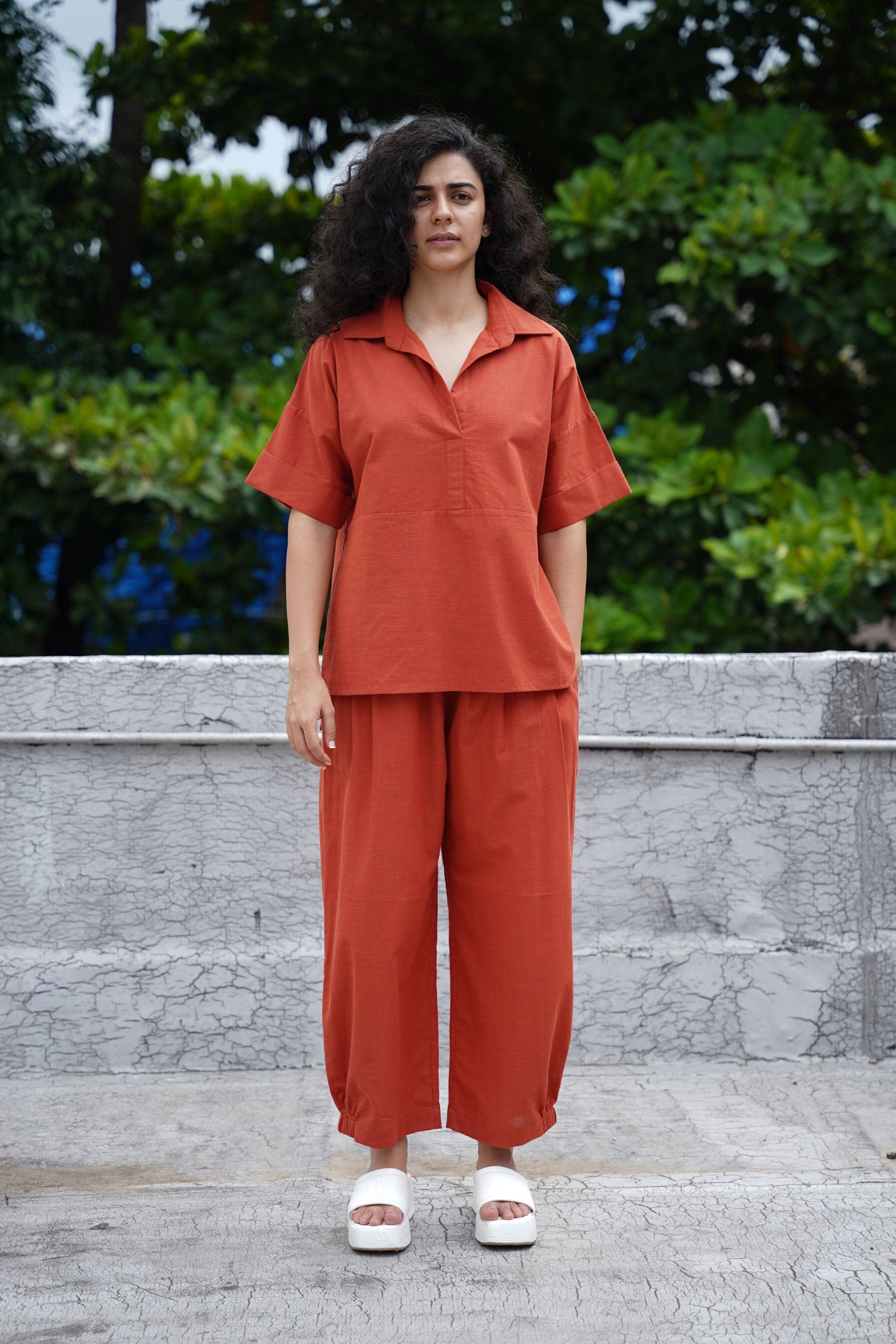 Mati Outfit Sets XS Rust Ekin Shirt & Hera Cotton Co-Ord Set (2 PCS)