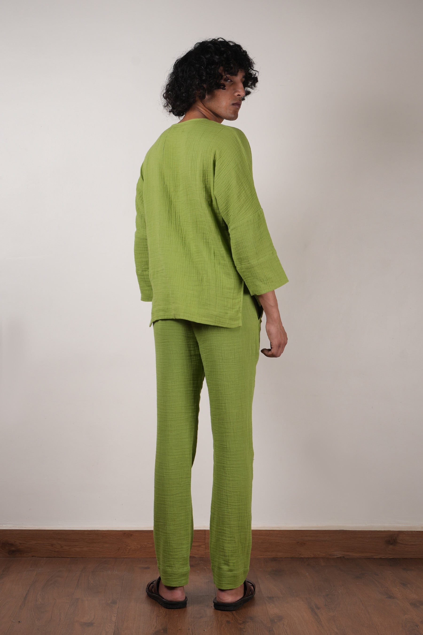 Mati PANTS Men's Crush Cotton Green Pants