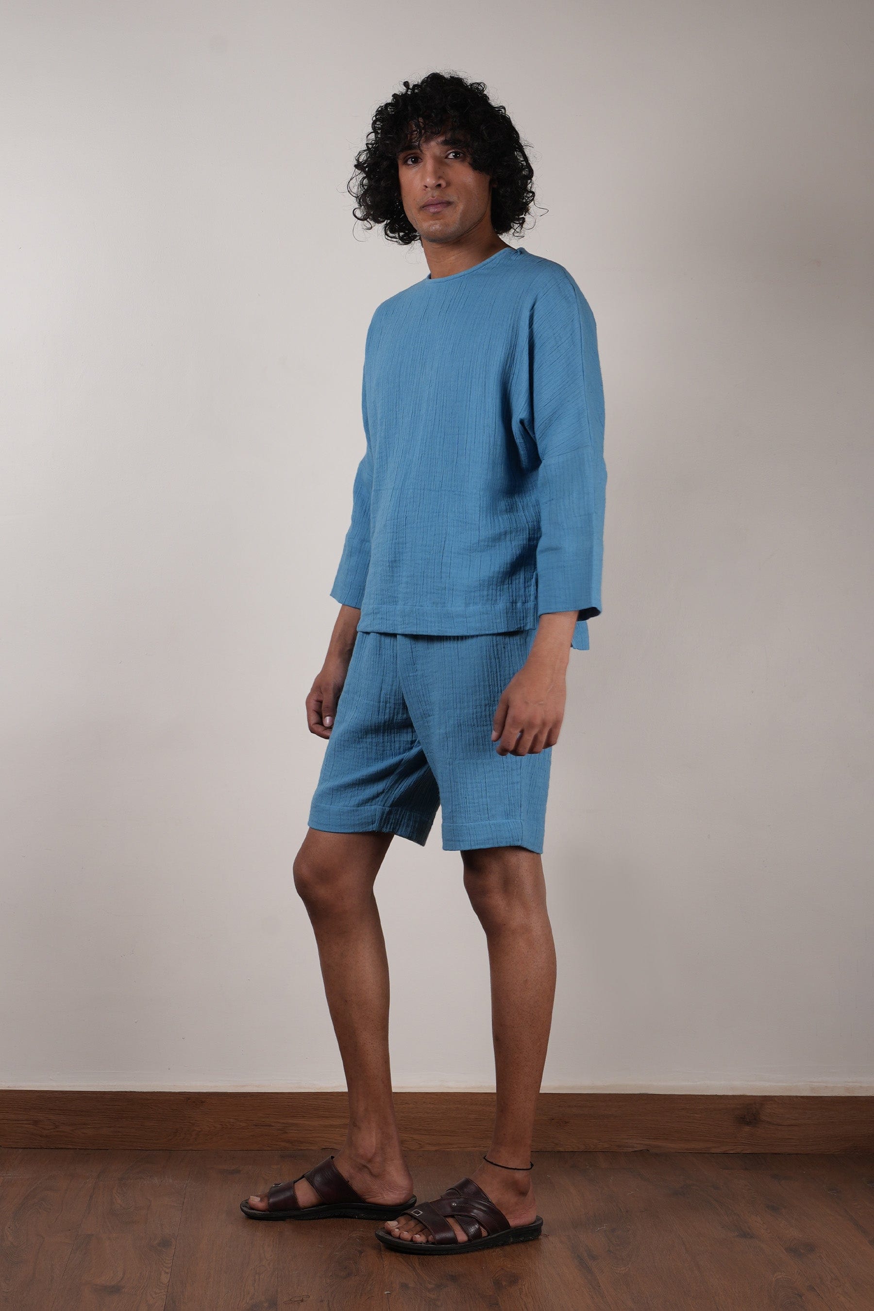 Mati Shirts & Tops Men's Crush Cotton Blue T-shirt