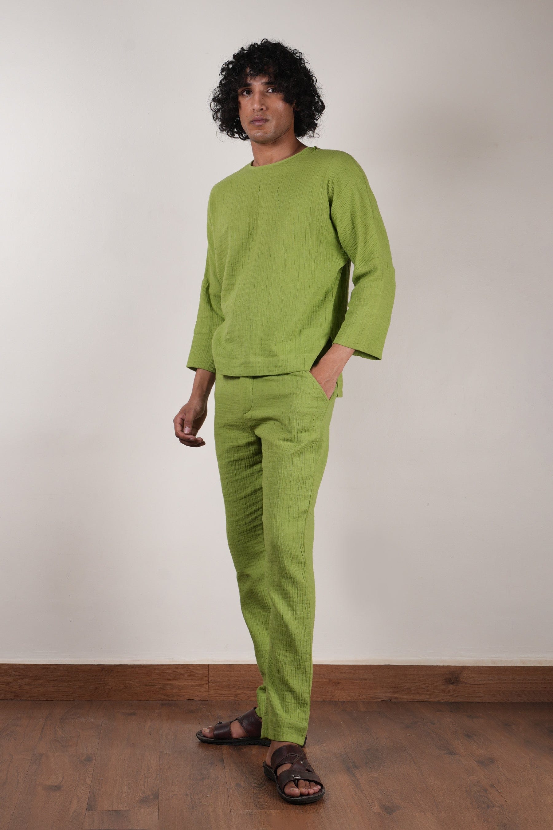 Mati Shirts & Tops Men's Crush Cotton Green T-shirt