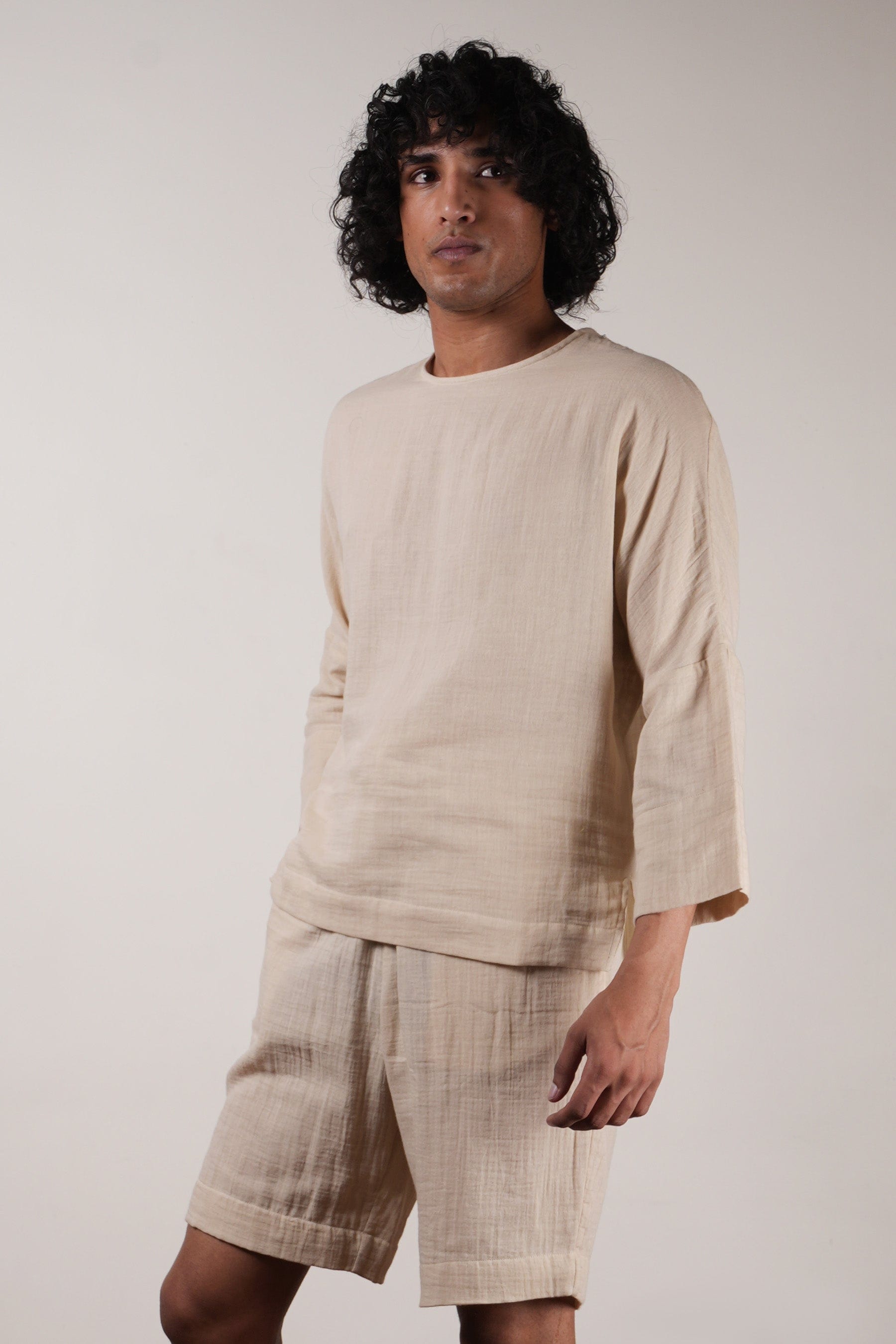 Mati Shirts & Tops S Men's Crush Cotton Cream T-shirt