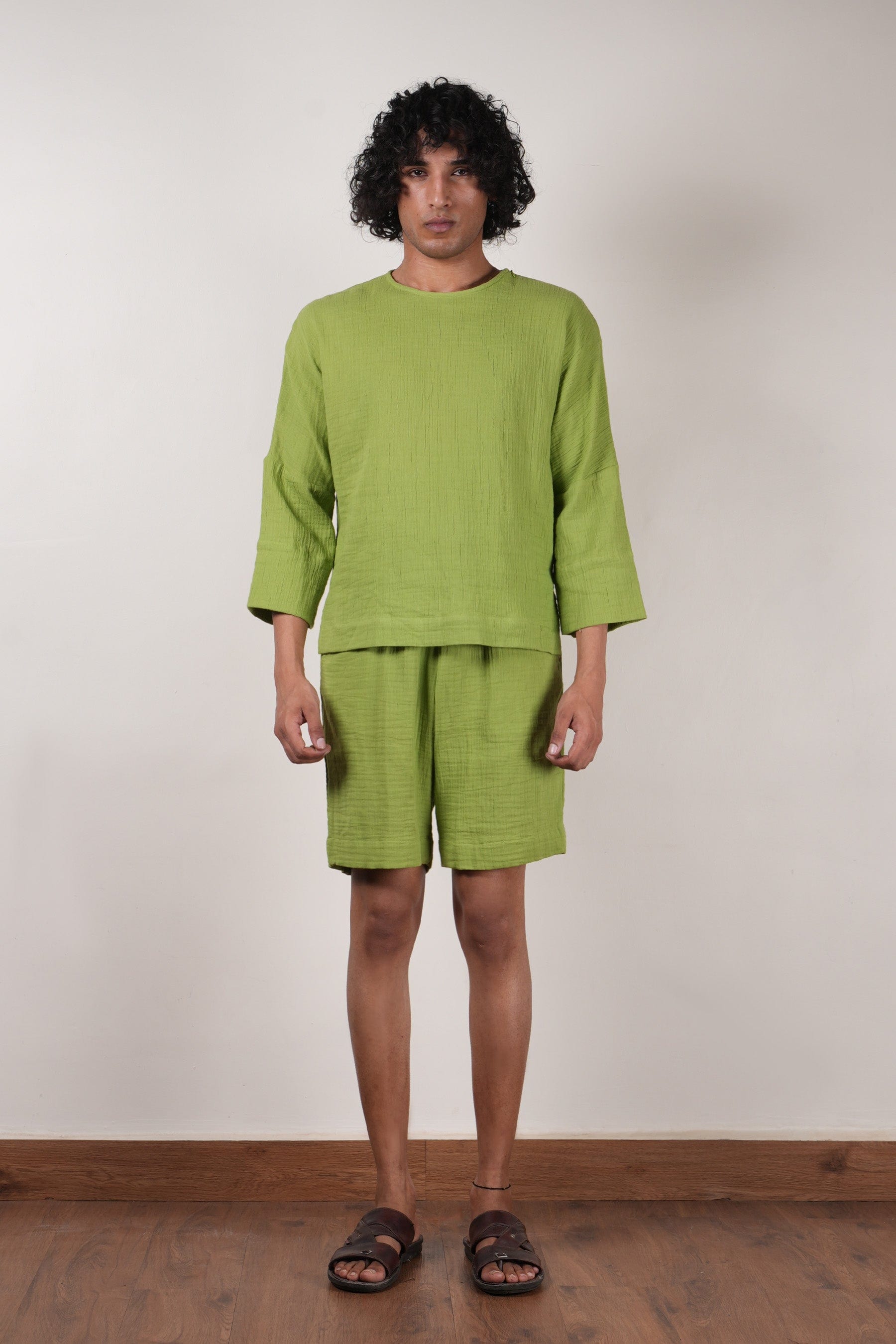 Mati Shorts S Men's Crush Cotton Green Shorts