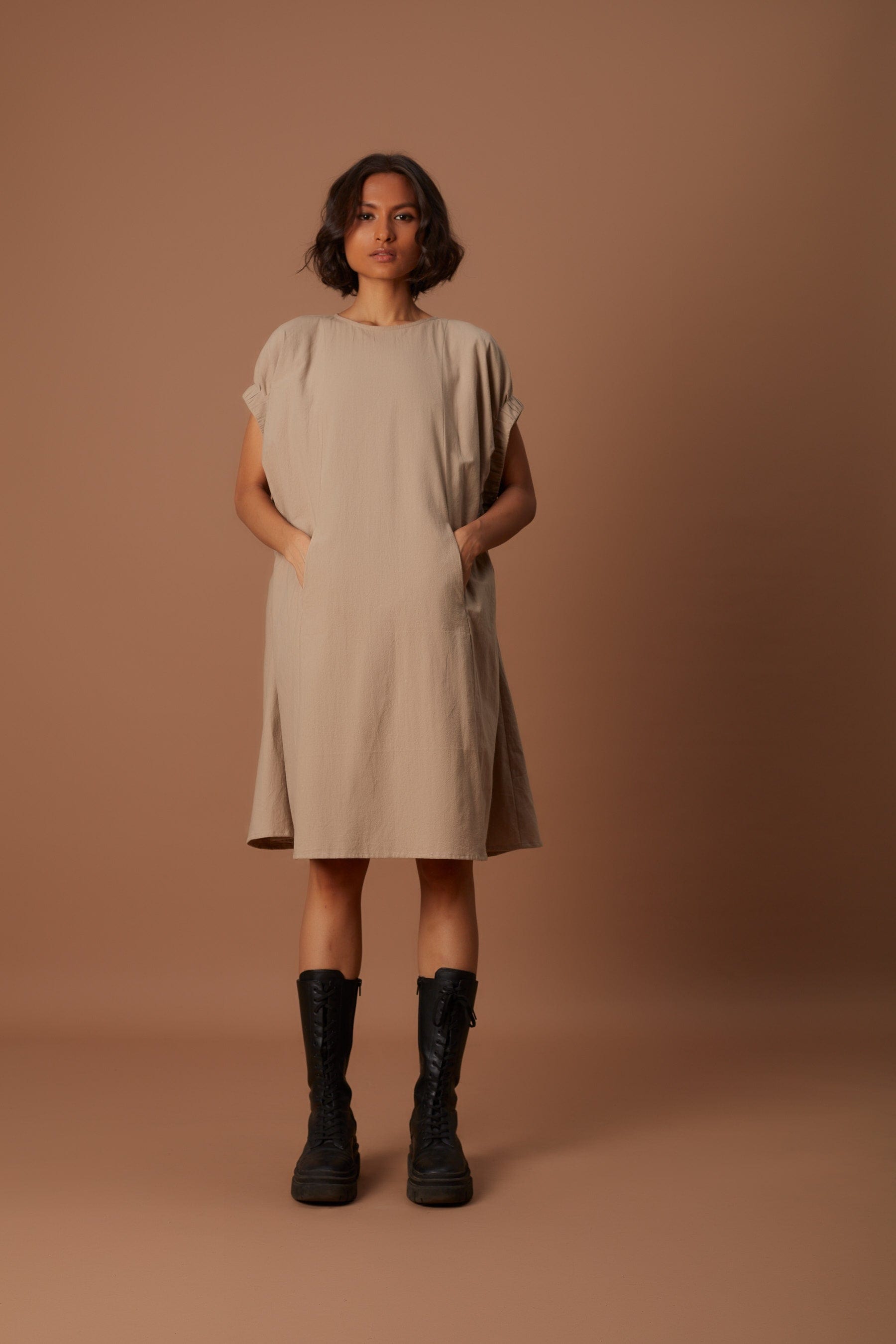 Buy Handwoven Pure Cotton Dress by MATI-Sustainable & Ethical Luxury Brand Buy Handwoven Pure Cotton Dress by MATI-Sustainable & Ethical Luxury Brand