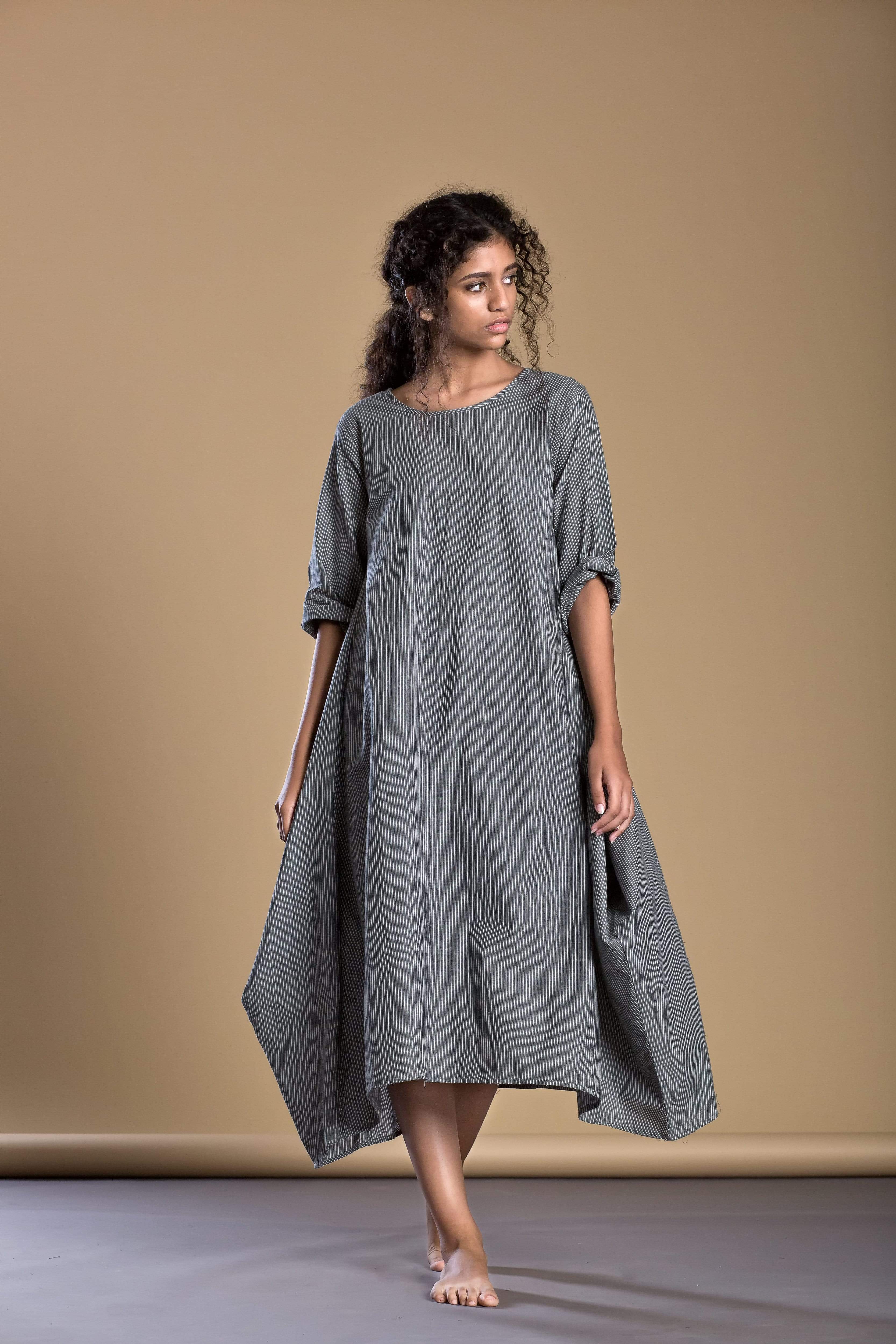 Handcrafted from Handwoven Organic Cotton. Dresses for Women by Sustainable Fashion Designer Clothing Label MATI