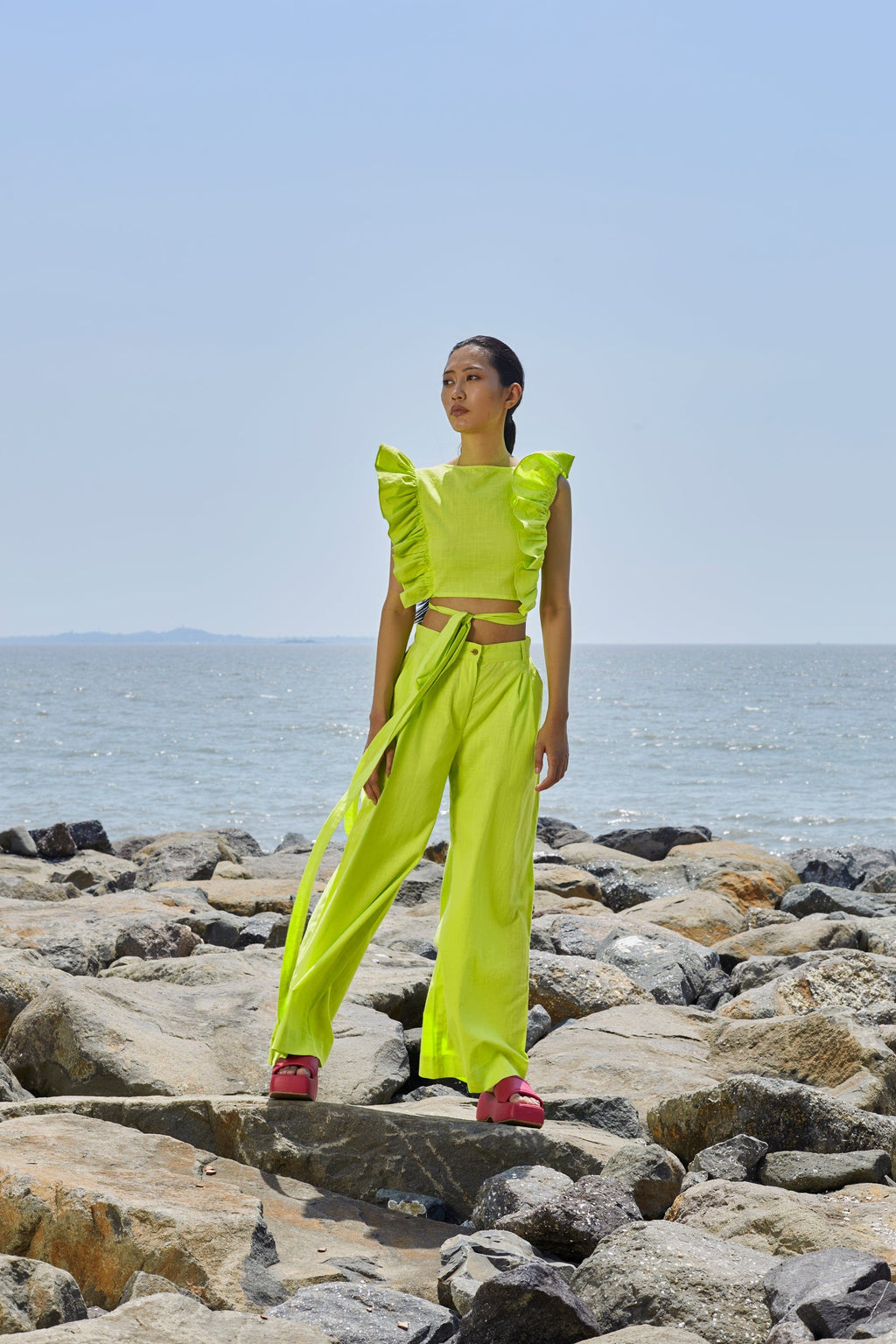 Mati Outfit Sets XS Neon Green Overlap Co-Ord Set