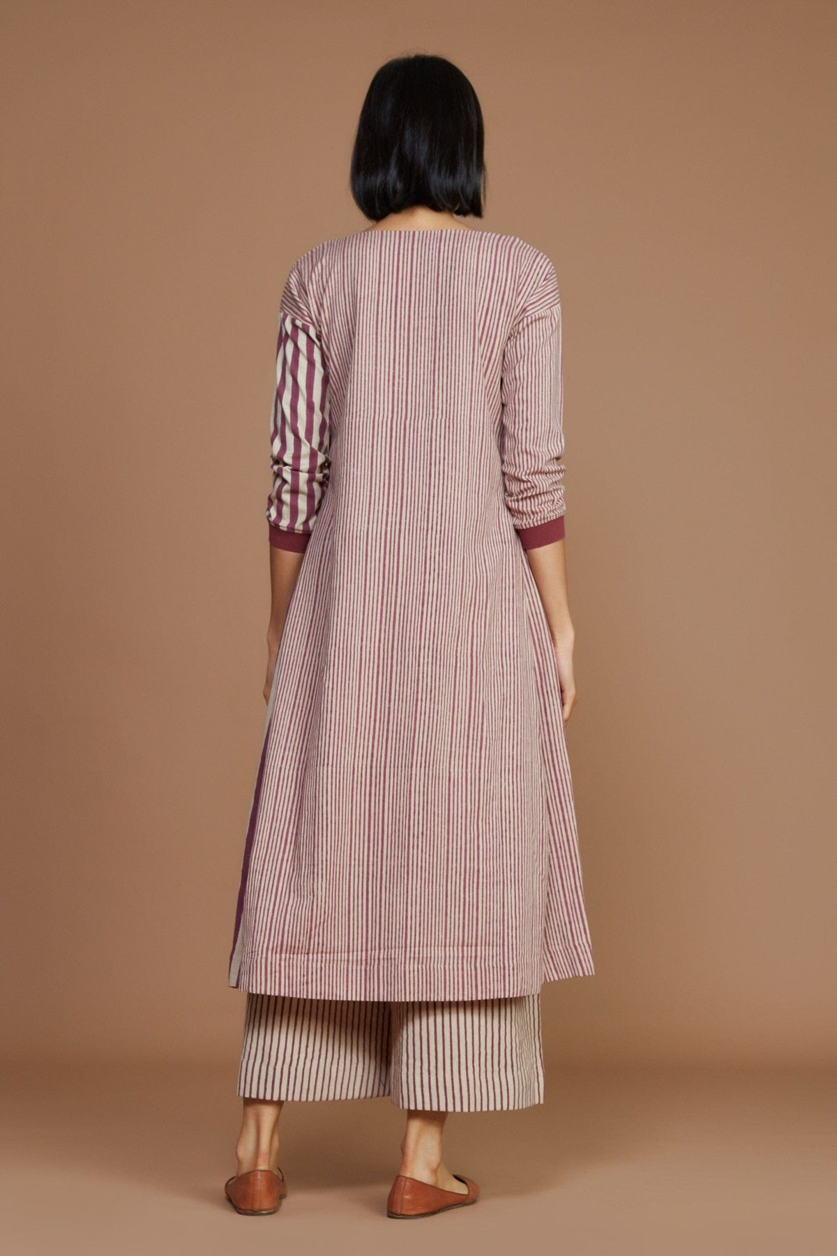 Mati Pants Ivory with mauve Striped RE pants