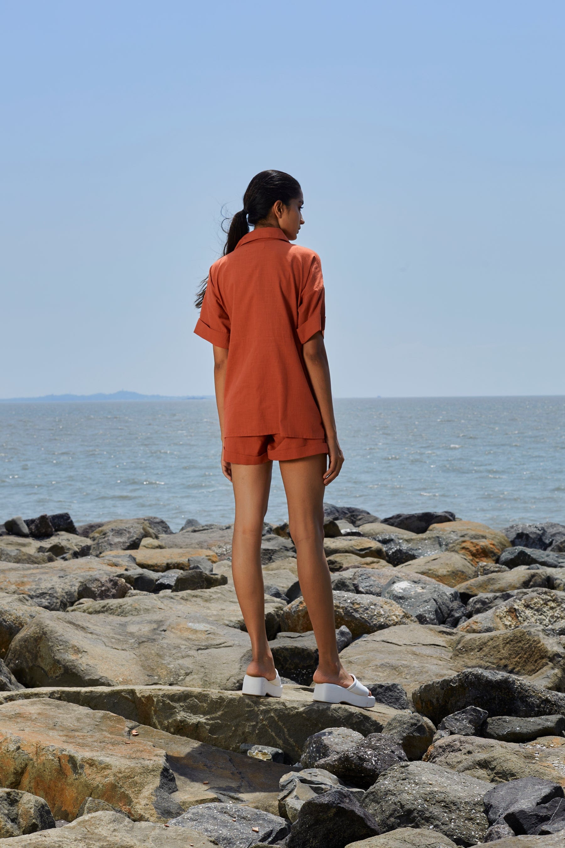 Mati Separates Rust Ekin Shirt Set