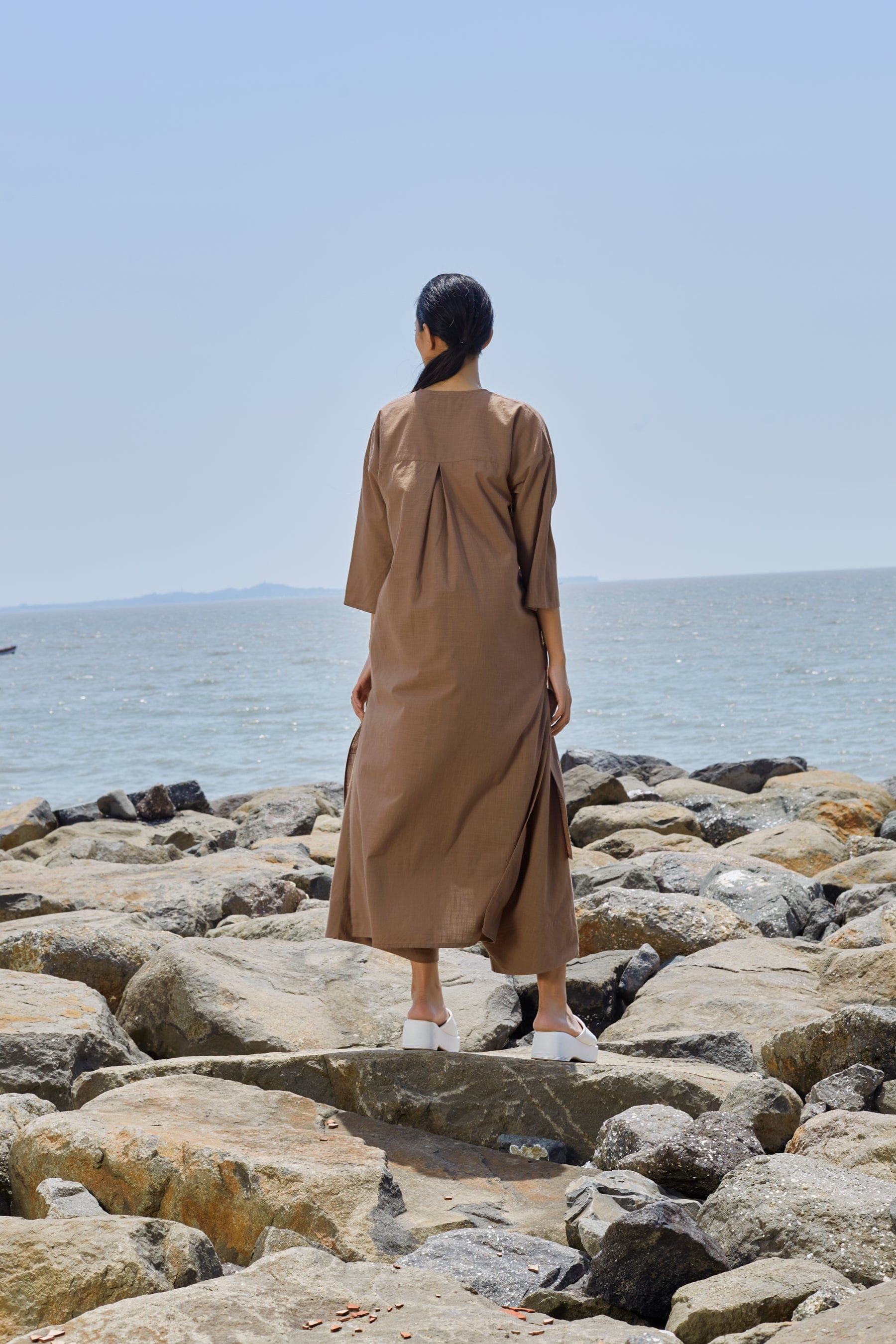 Mati SEPERATES Beige V-Neck Tunic Set