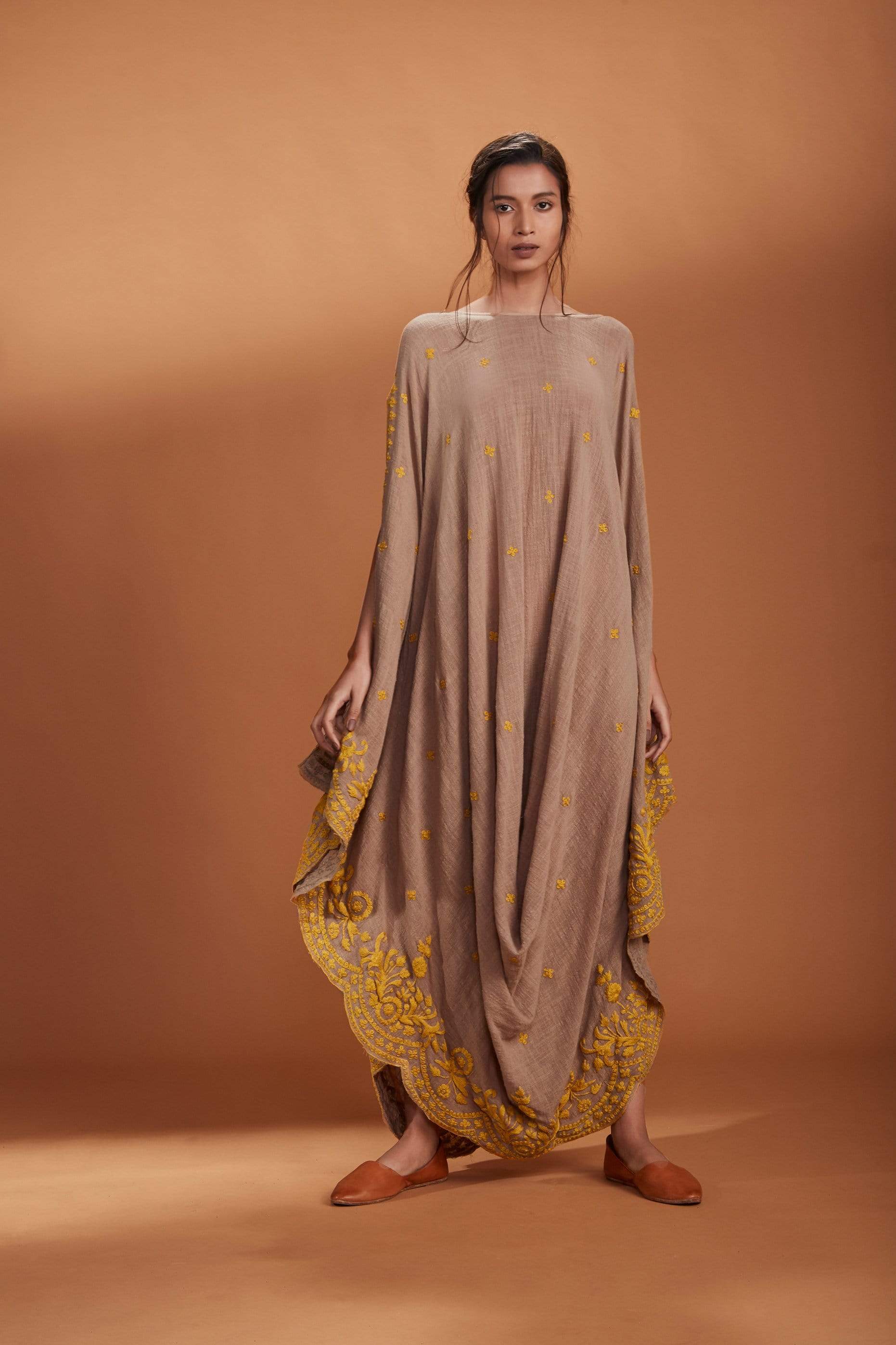 Mati SEPERATES MATI EMB COWL DRESS KHAKI