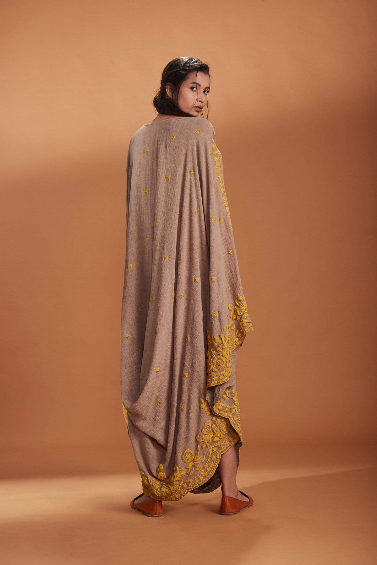 Mati SEPERATES MATI EMB COWL DRESS KHAKI