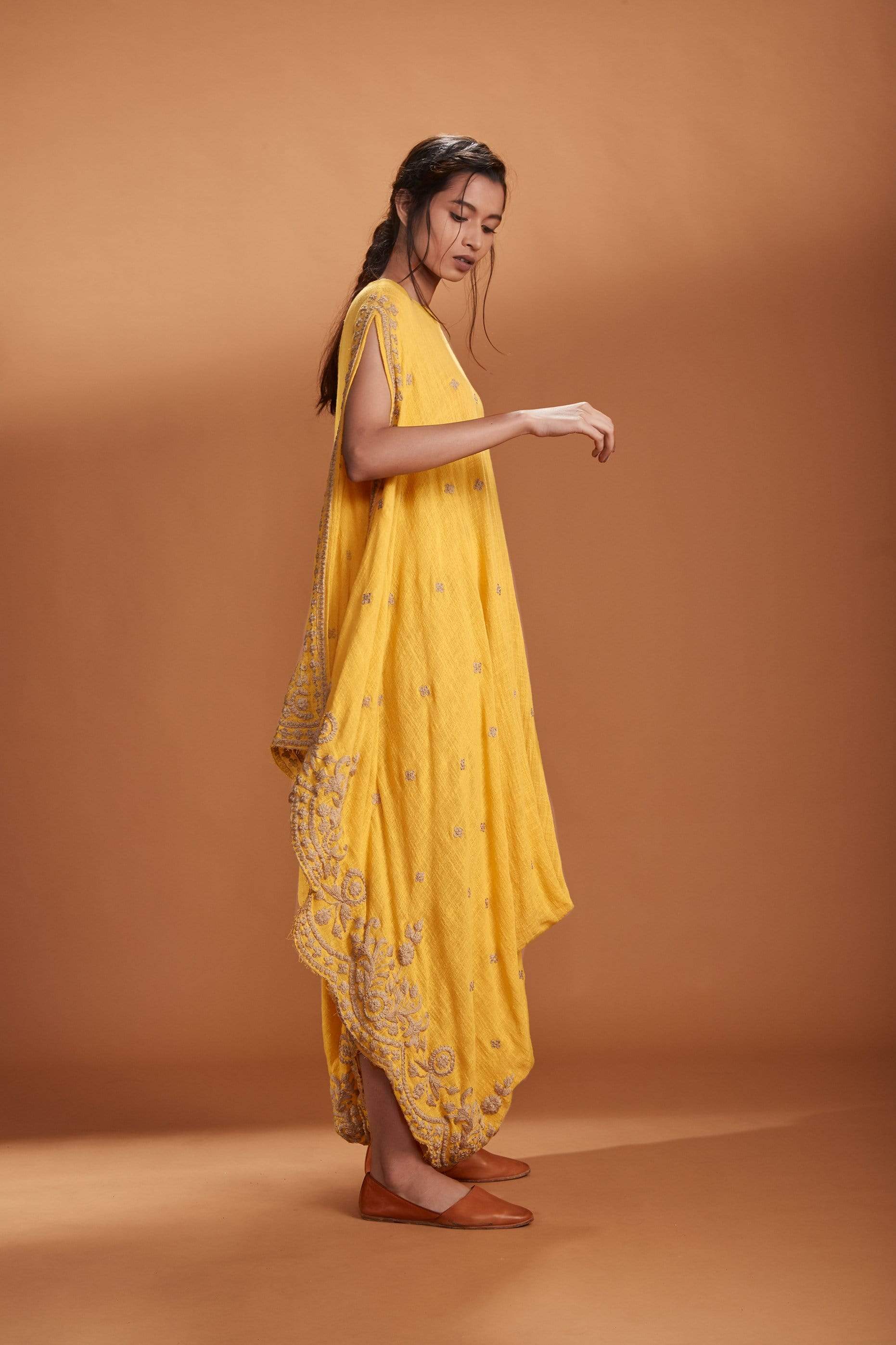 Mati SEPERATES MATI EMB COWL DRESS YELLOW