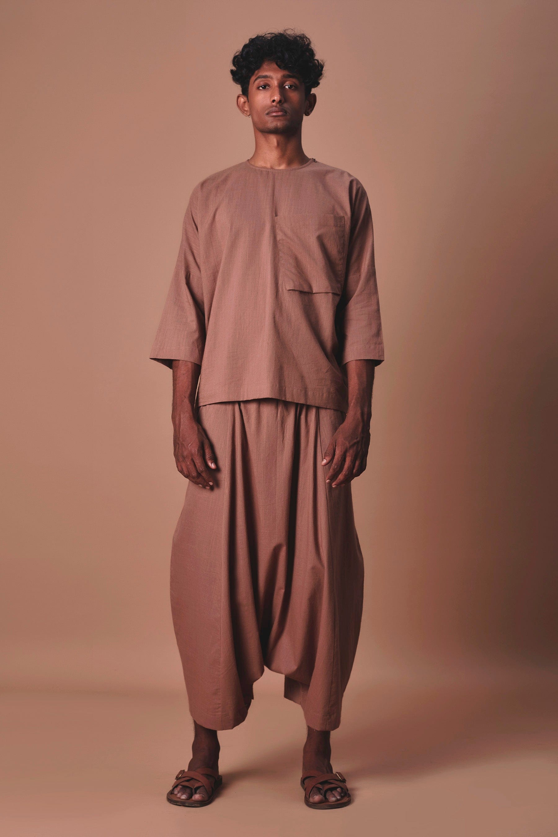 Mati Shirts & Tops Mati Brown Cross Pocket Top