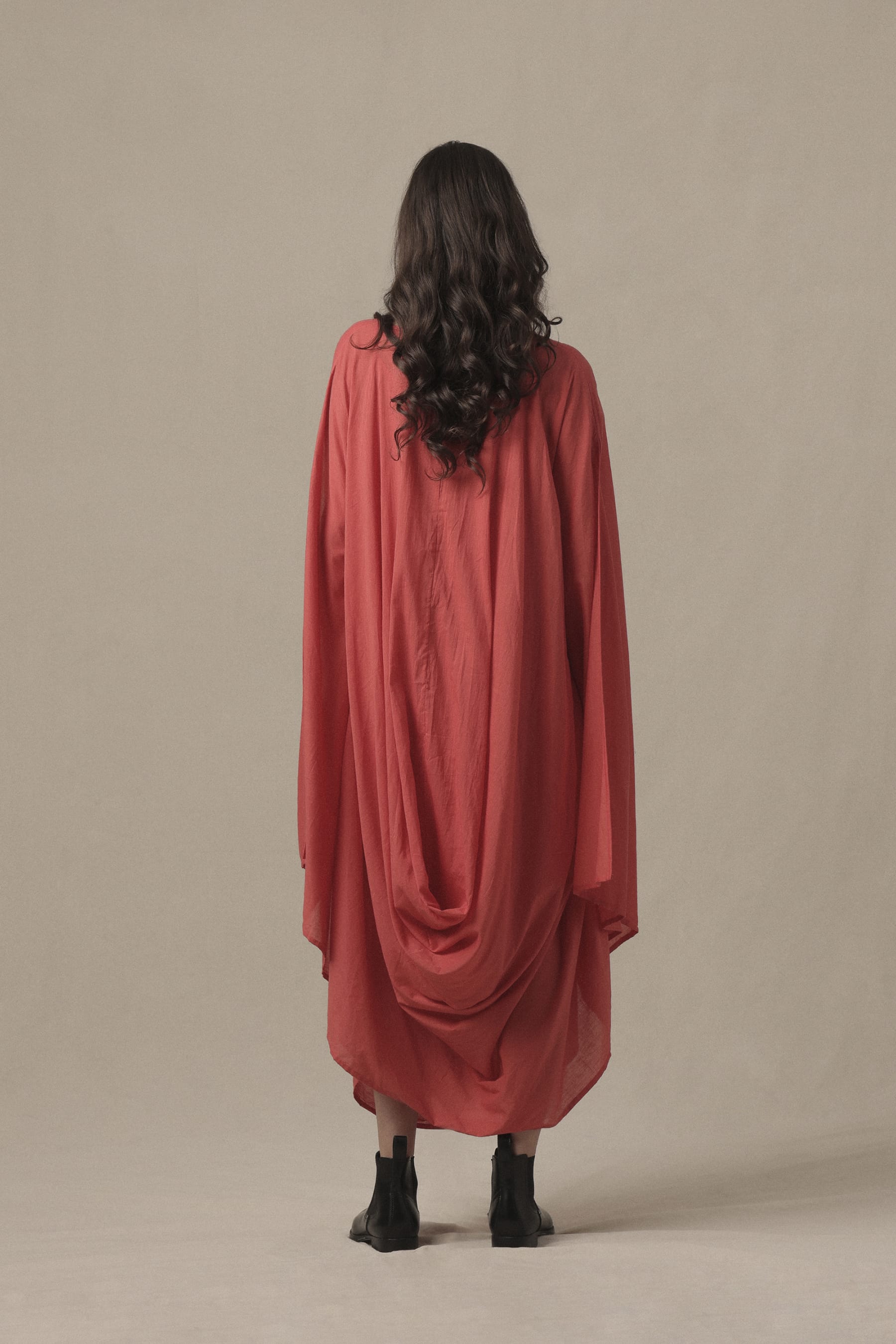 Mati Dresses Coral Cowl Dress
