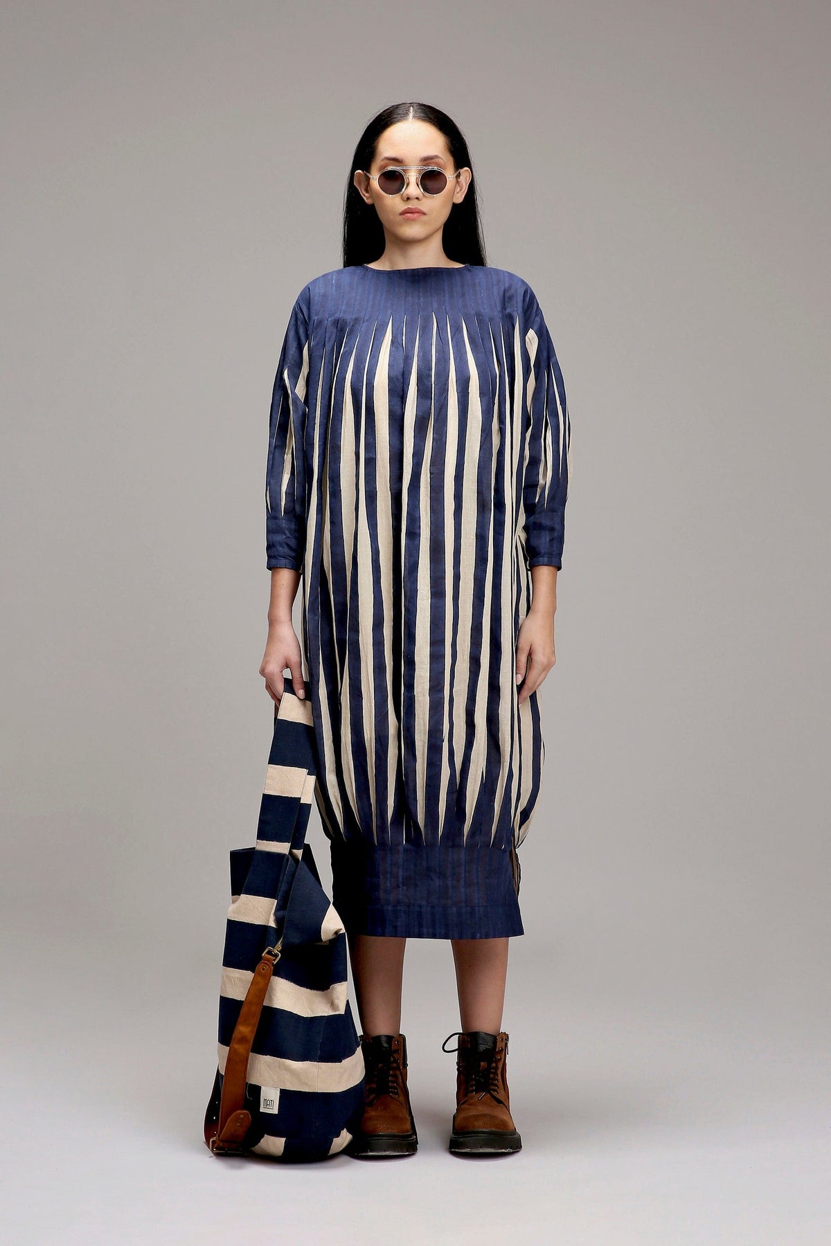 Handcrafted from Handwoven Organic Cotton Dress for Women by Sustainable Fashion Designer Clothing Label MATI
