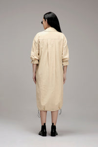 Mati Dresses Egg-Shell Elasticated Shirt Dress