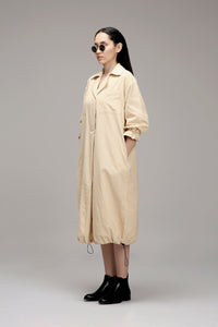Mati Dresses Egg-Shell Elasticated Shirt Dress