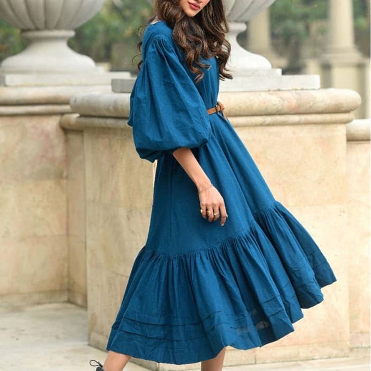 Buy Handwoven Pure Cotton Dress by MATI-Sustainable & Ethical Luxury Brand
