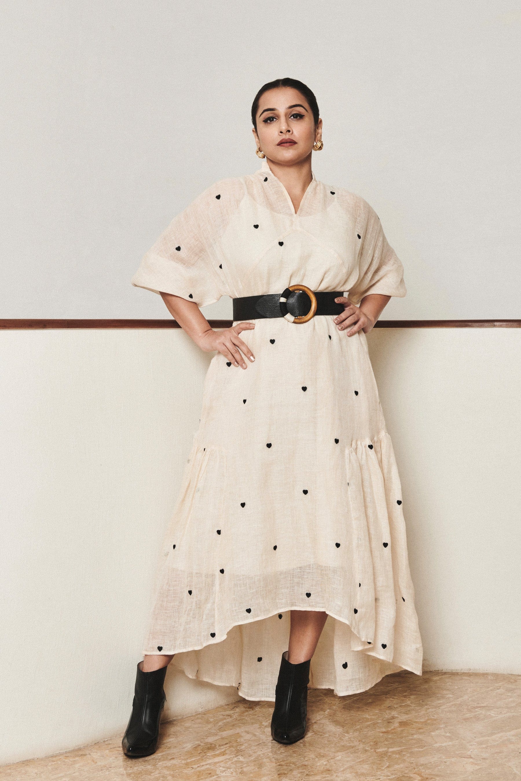 Handcrafted from Pure Linen, Embroidered Off-White Dress for Women by Sustainable Fashion Clothing Label MATI