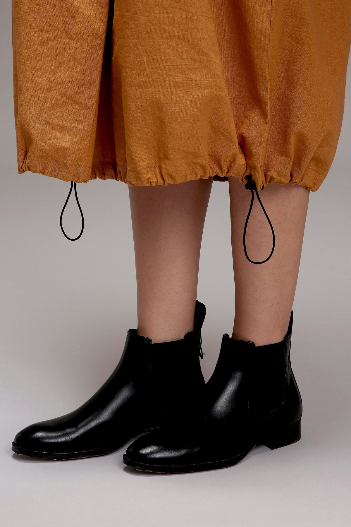 Mati Dresses Tan-Brown Elasticated Shirt Dress