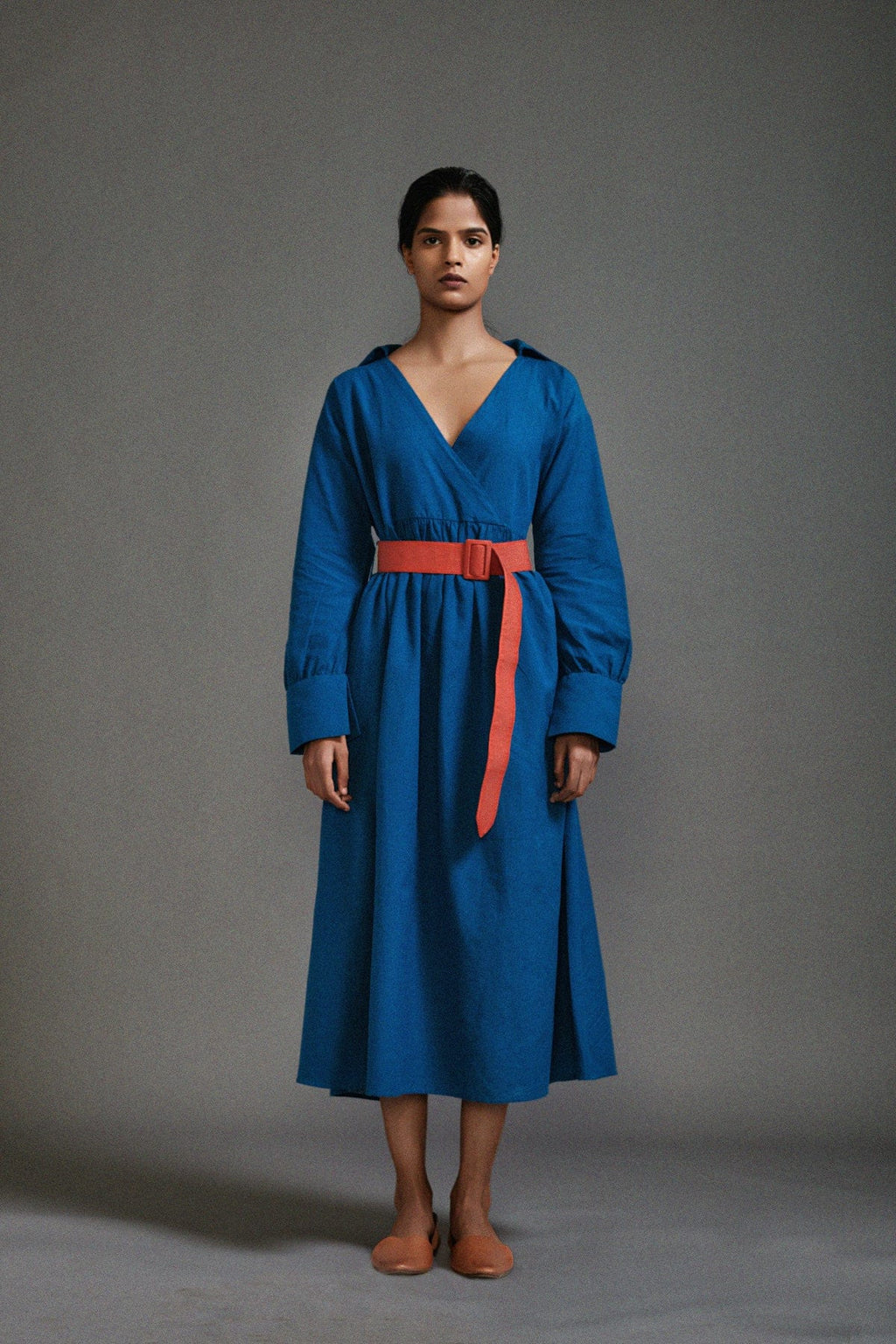 Mati Dresses XS Blue Safari Belted Dress
