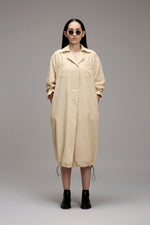 Mati Dresses XS Egg-Shell Elasticated Shirt Dress