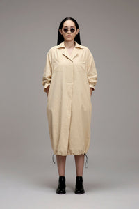 Mati Dresses XS Egg-Shell Elasticated Shirt Dress