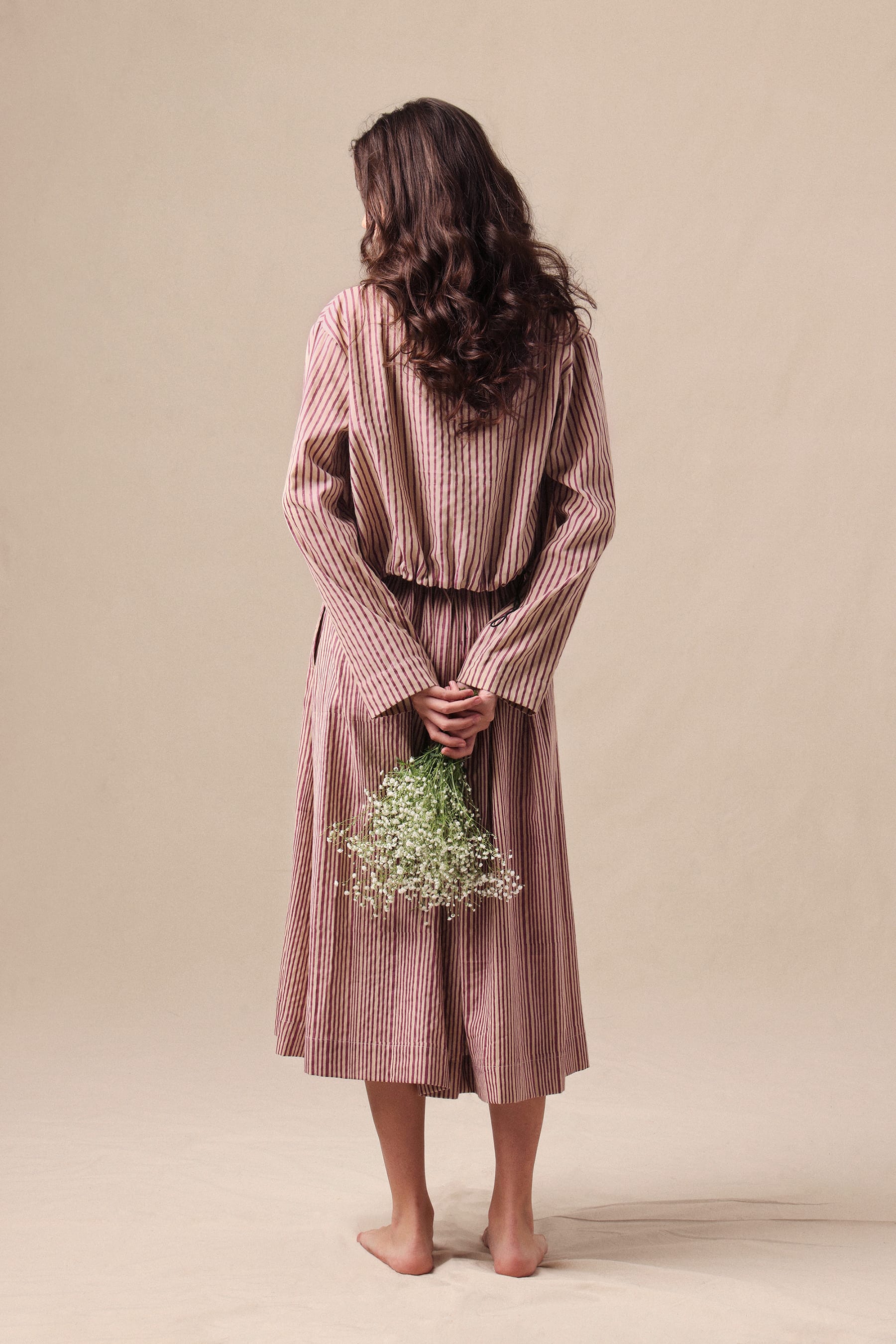 Mati JACKET Mauve Striped Crop Jacket