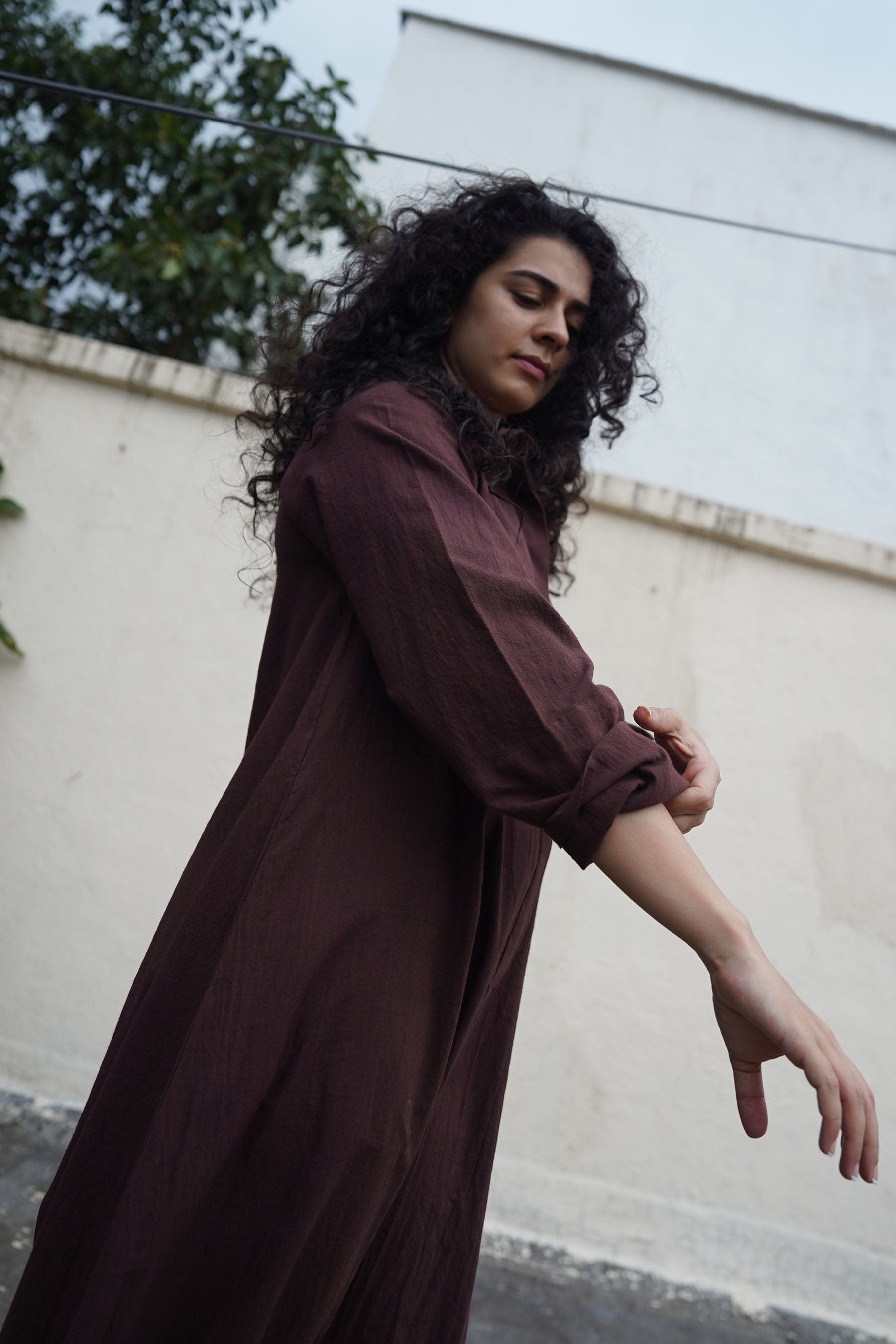 Mati JUMPSUIT Brown Collar Sleeve Suga Jumpsuit