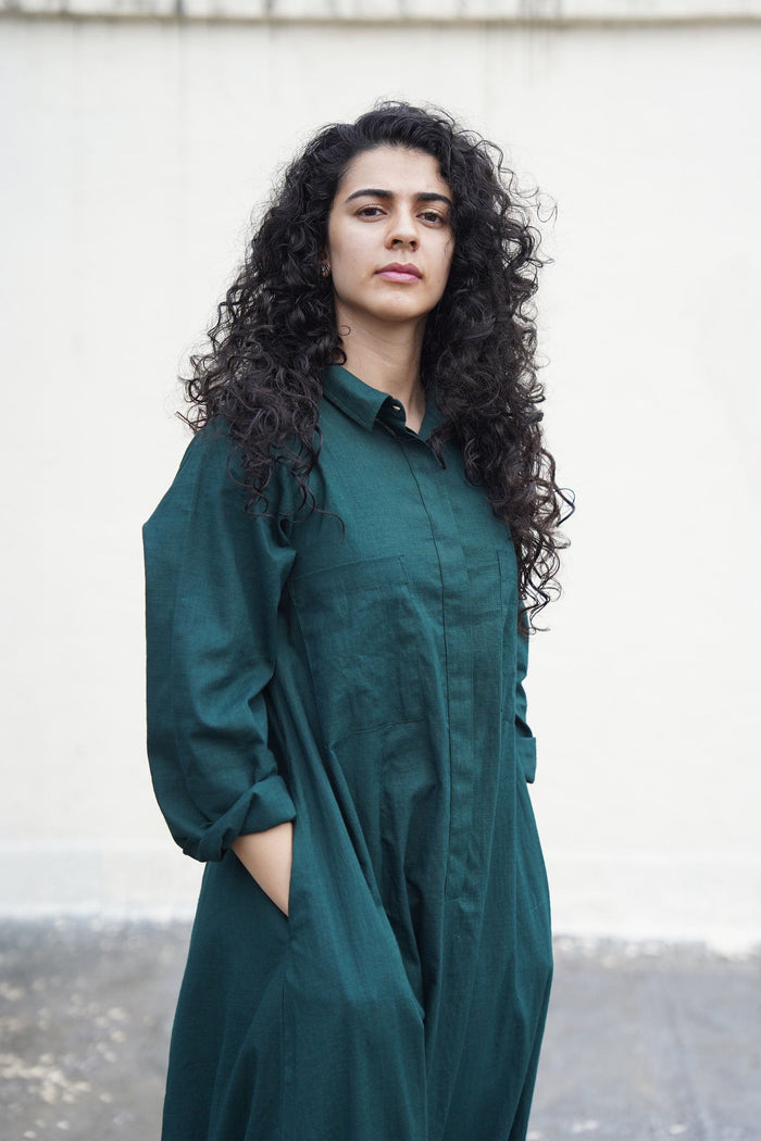 Mati JUMPSUIT Green Collar Sleeve Suga Jumpsuit