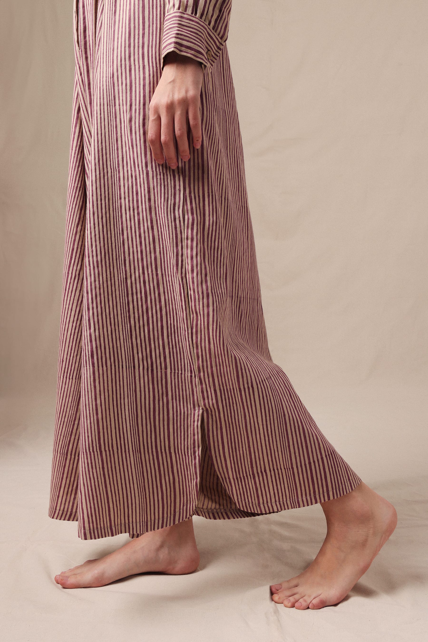 Mati JUMPSUIT Mauve Striped Shirt Sphara Jumpsuit