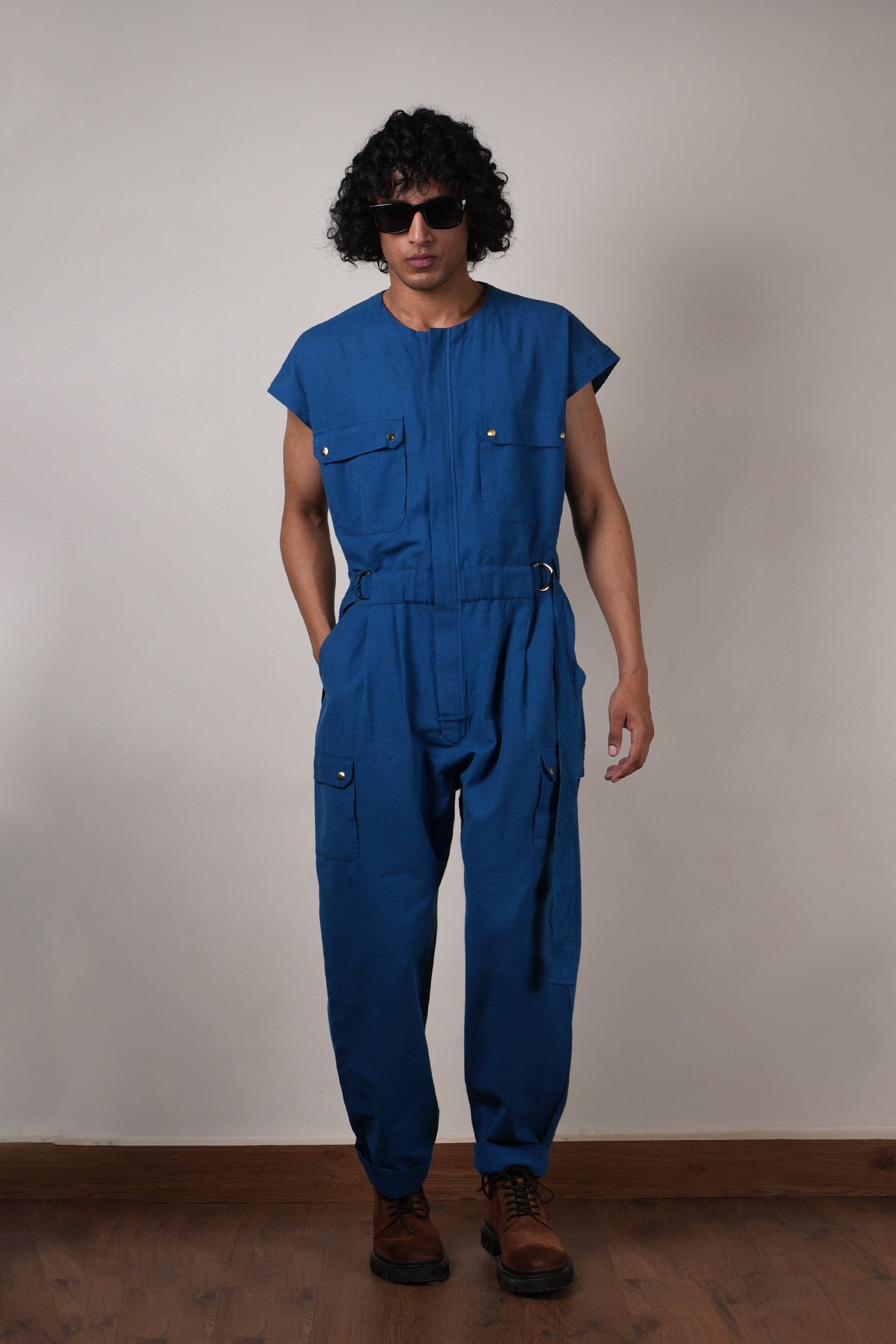 Buy Handwoven Pure Cotton Jumpsuit by MATI-Sustainable & Ethical