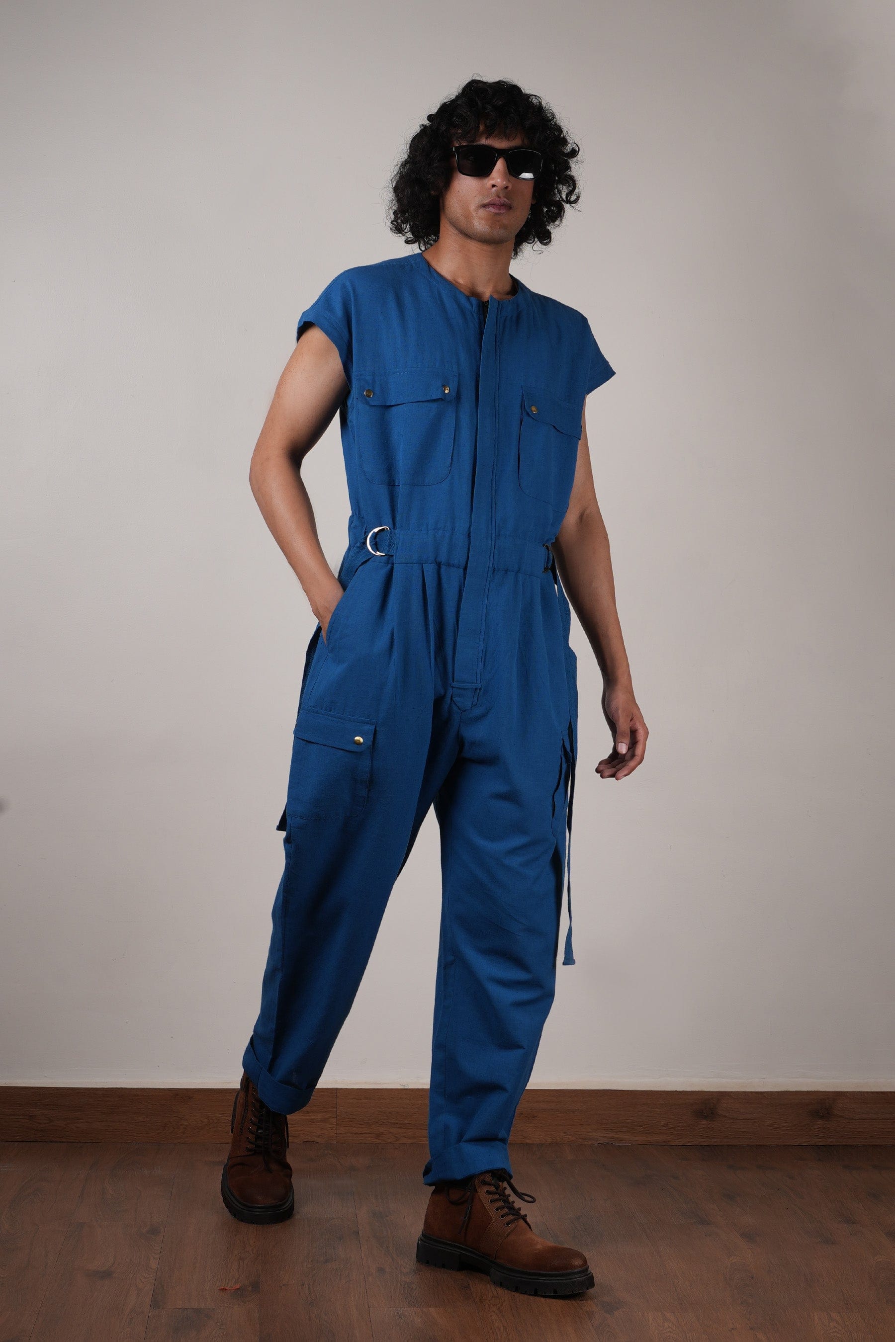 Buy Handwoven Pure Cotton Jumpsuit by MATI-Sustainable & Ethical