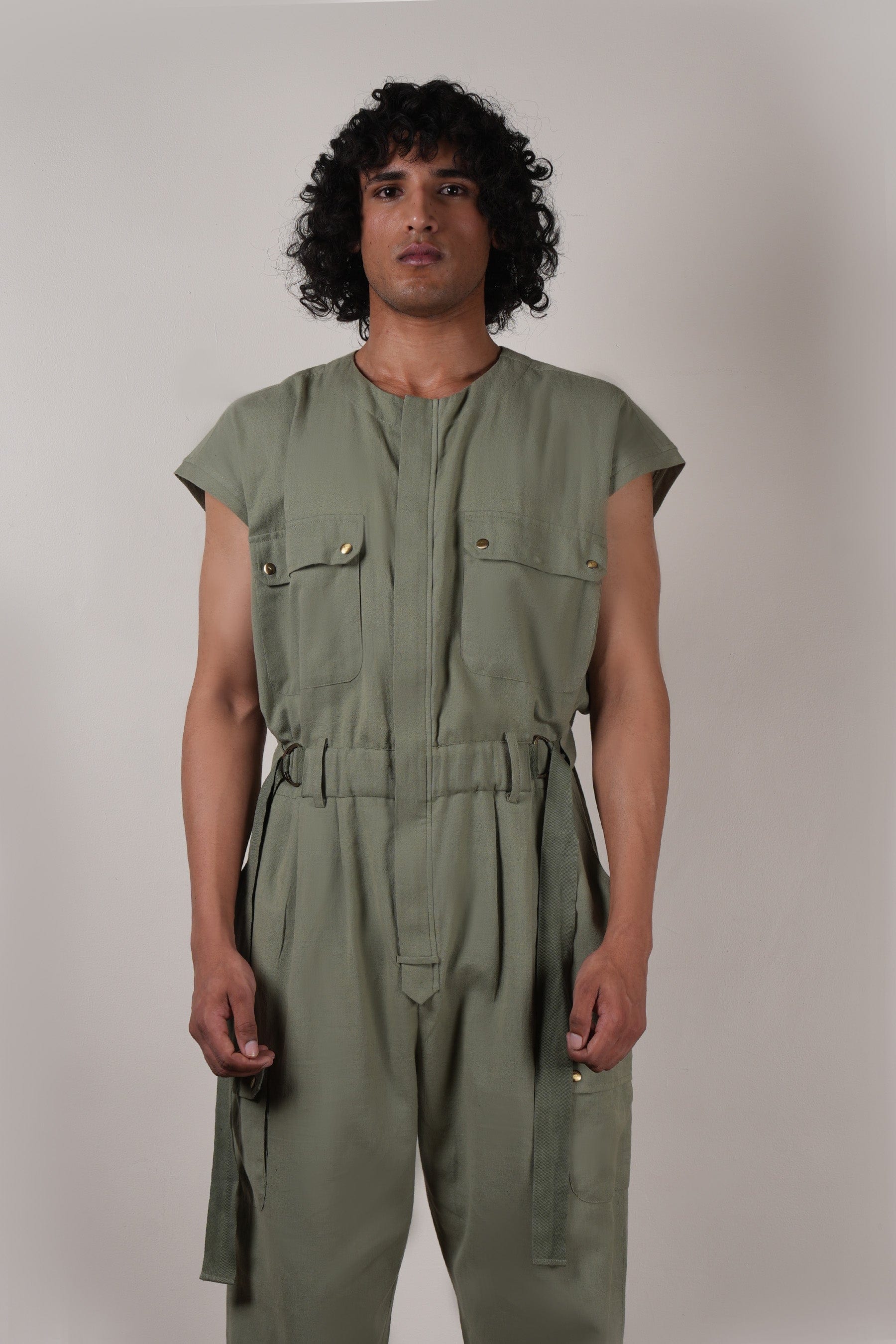 Buy Handwoven Pure Cotton Jumpsuit by MATI-Sustainable & Ethical