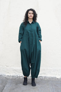 Mati JUMPSUIT XS Green Collar Sleeve Suga Jumpsuit